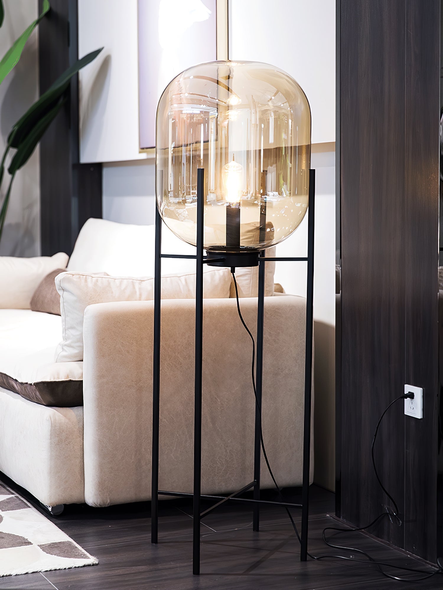 Zevia Glass Industrial Floor lamp - Letslighting