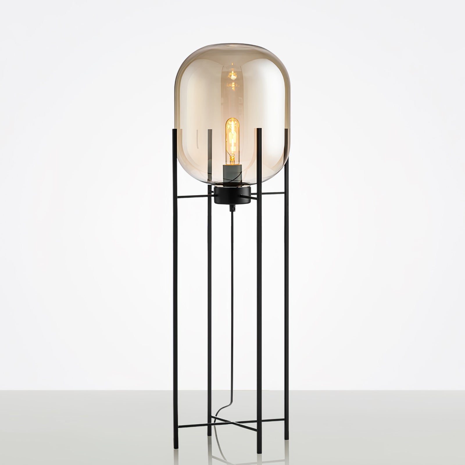 Zevia Glass Industrial Floor lamp - Letslighting