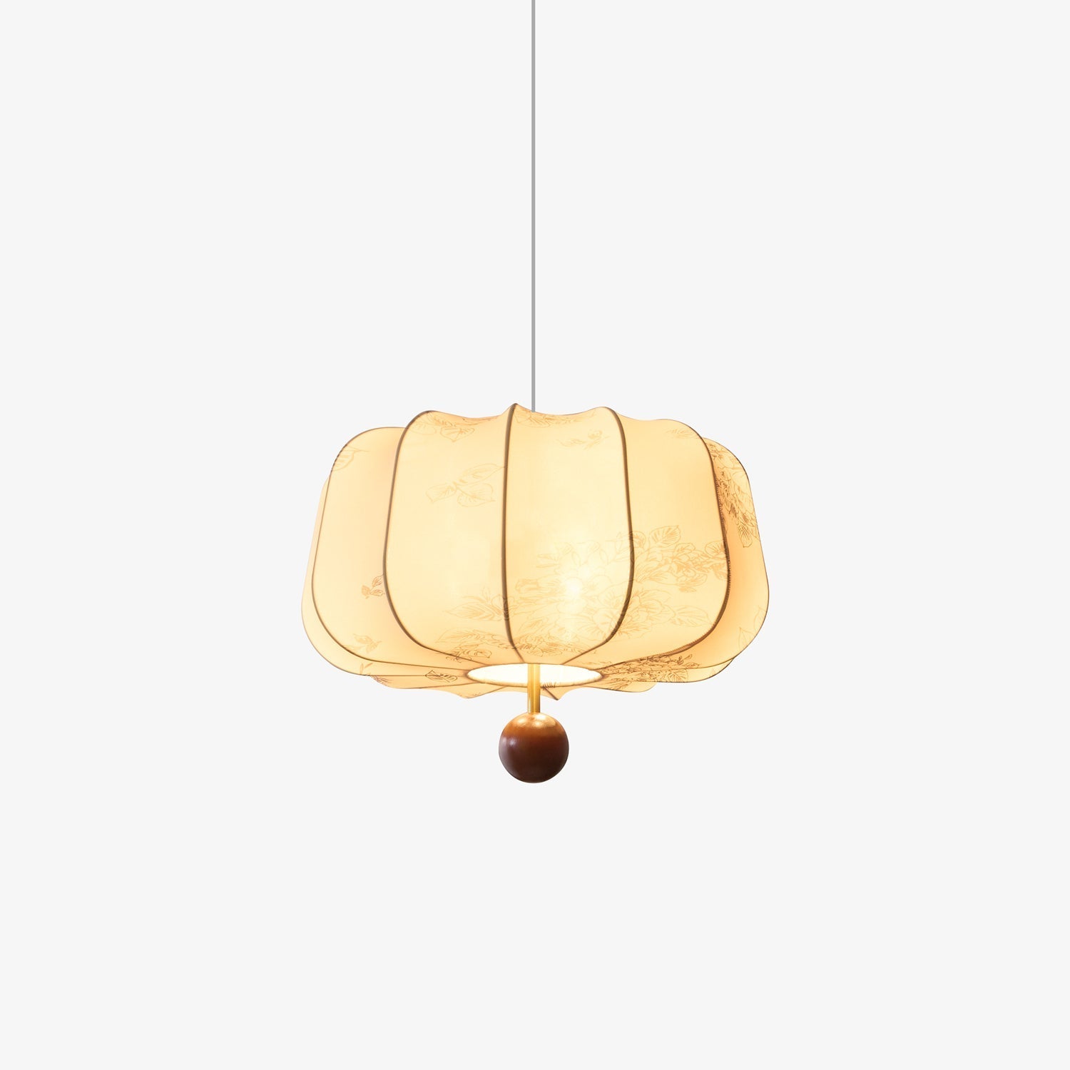 Valera Wood & Fabric Pendant Light - Letslighting