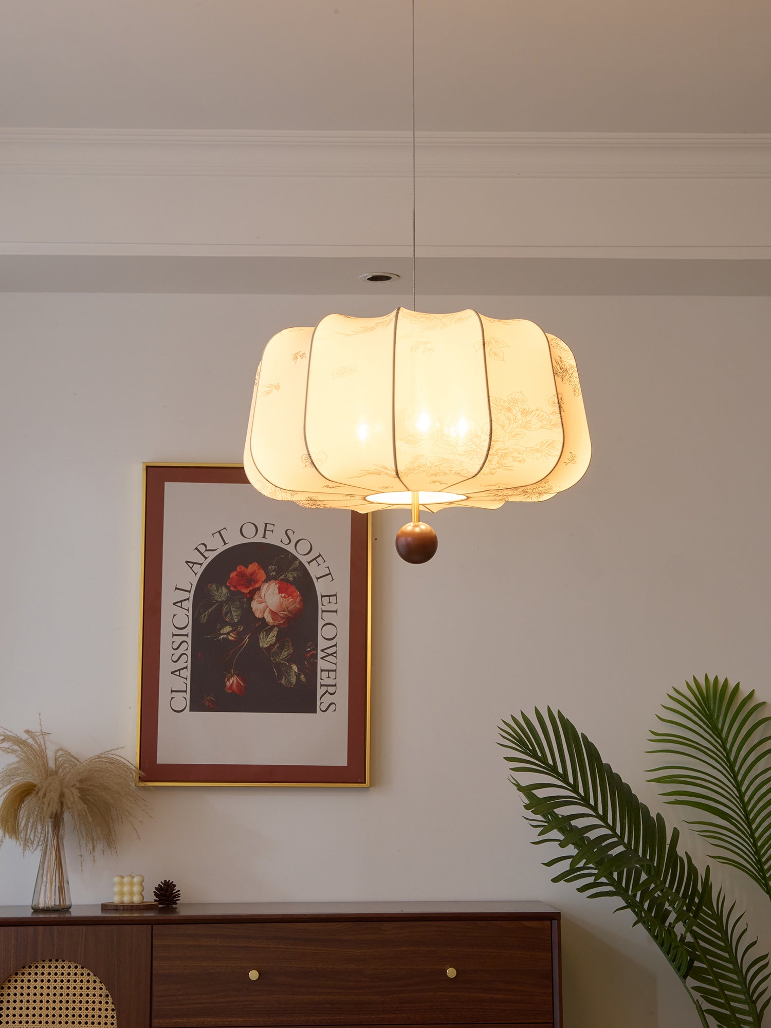 Valera Wood & Fabric Pendant Light - Letslighting