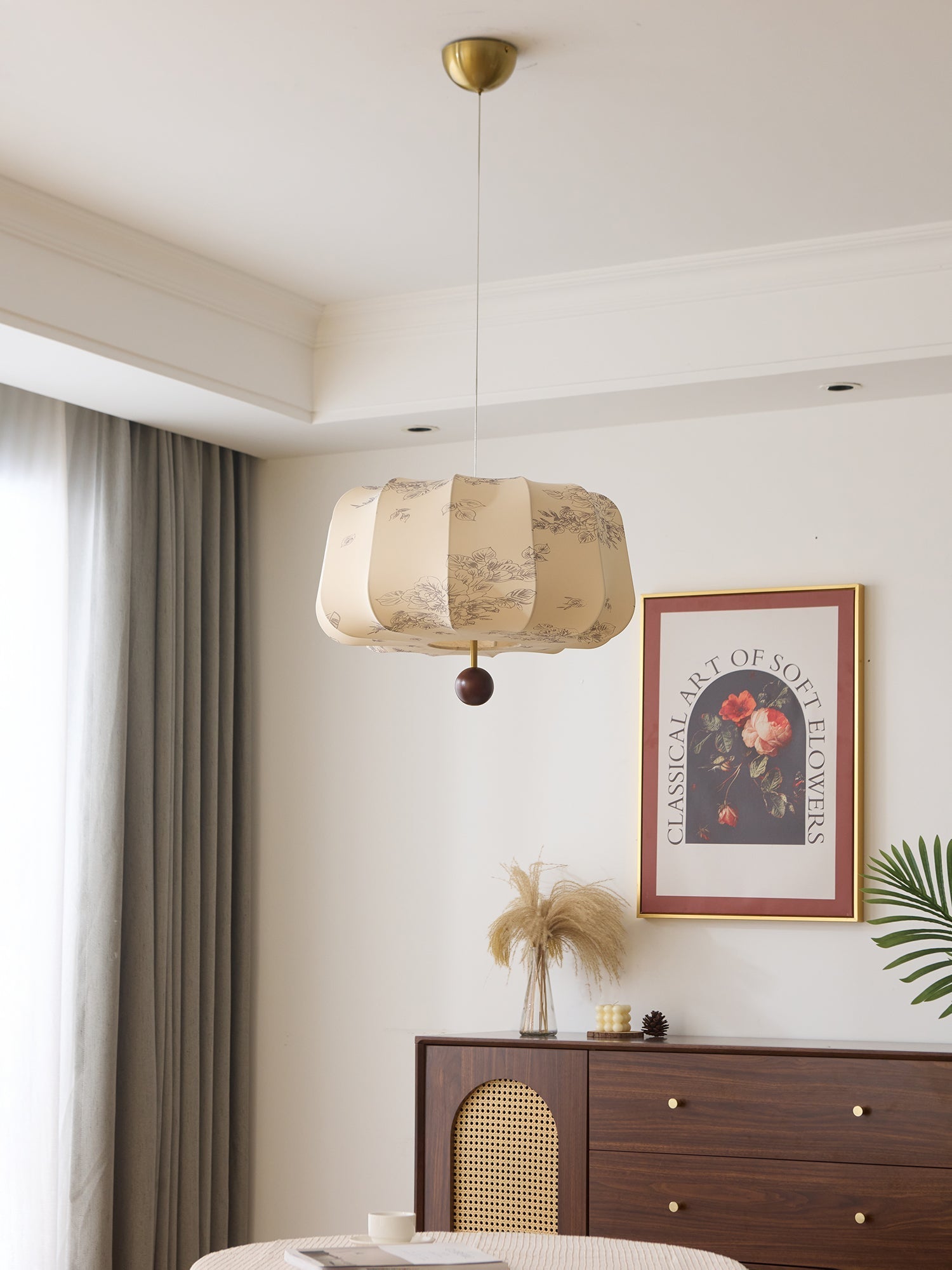 Valera Wood & Fabric Pendant Light - Letslighting