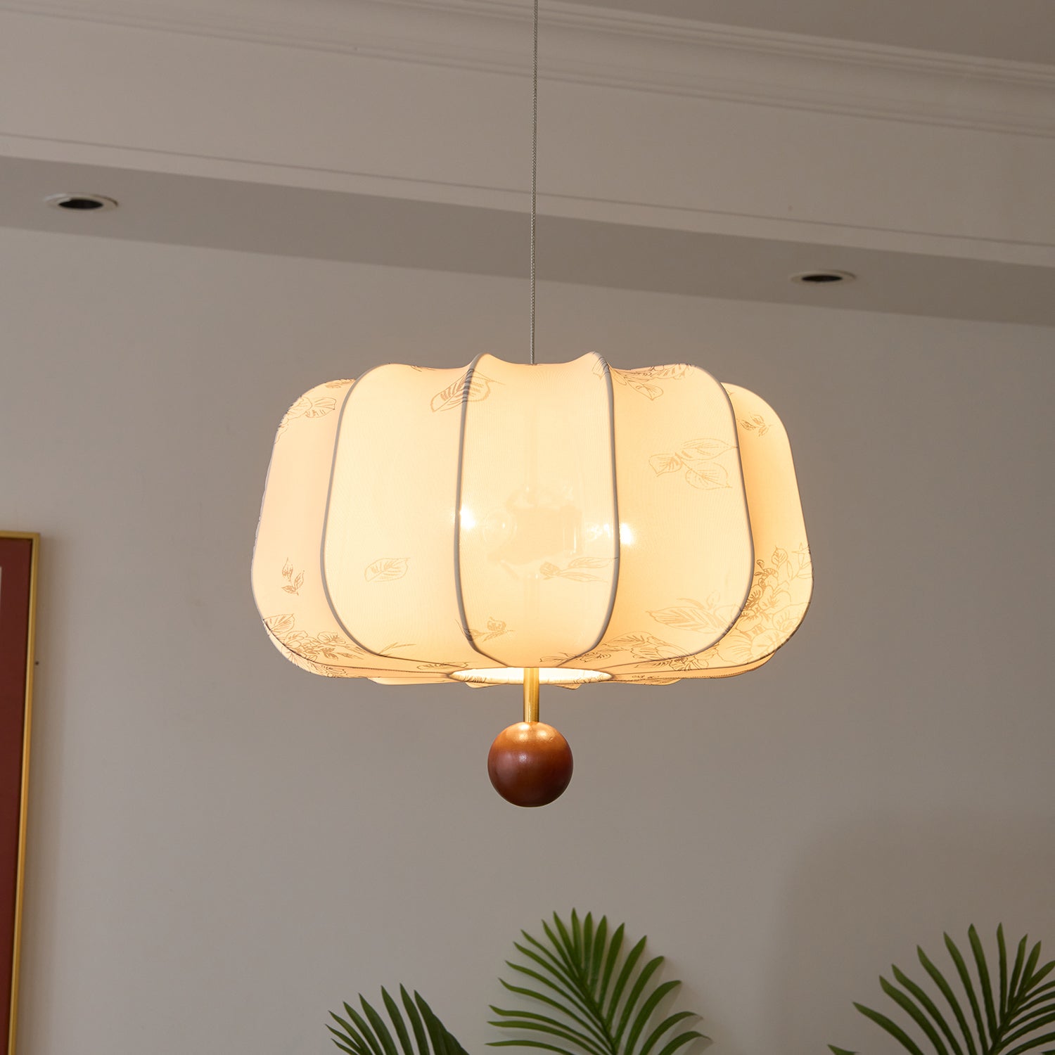 Valera Wood & Fabric Pendant Light - Letslighting