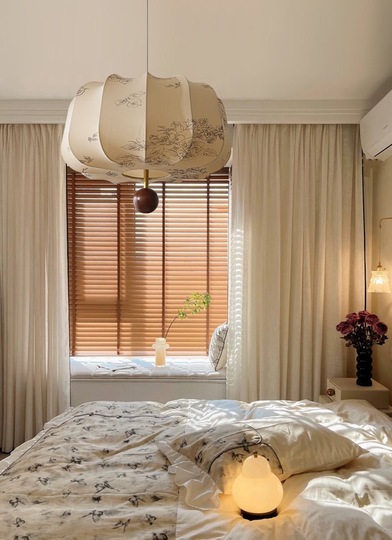 Valera Wood & Fabric Pendant Light - Letslighting