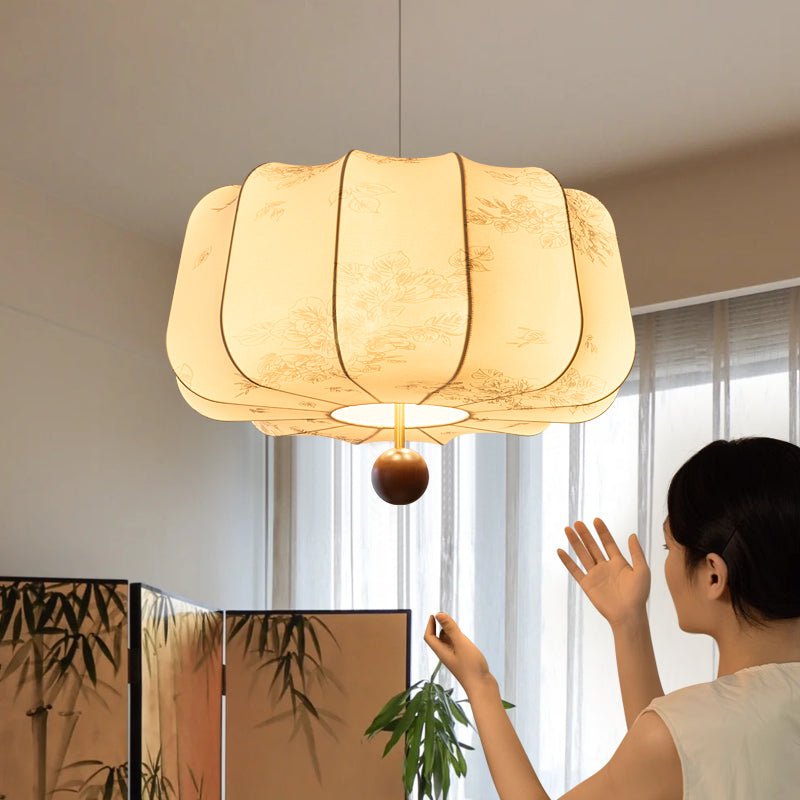 Valera Wood & Fabric Pendant Light - Letslighting
