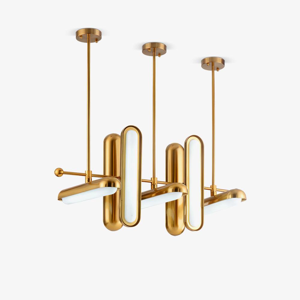 Lyvinaris Geometric Brass Linear Pendant Light - Letslighting