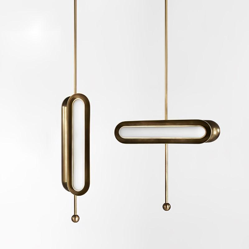 Lyvinaris Geometric Brass Linear Pendant Light - Letslighting
