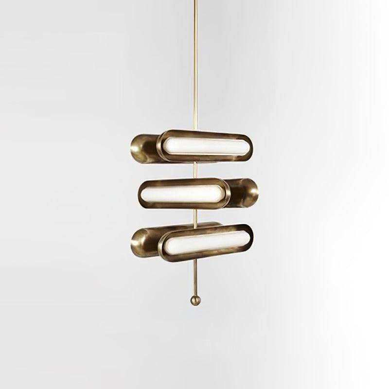 Lyvinaris Geometric Brass Linear Pendant Light - Letslighting