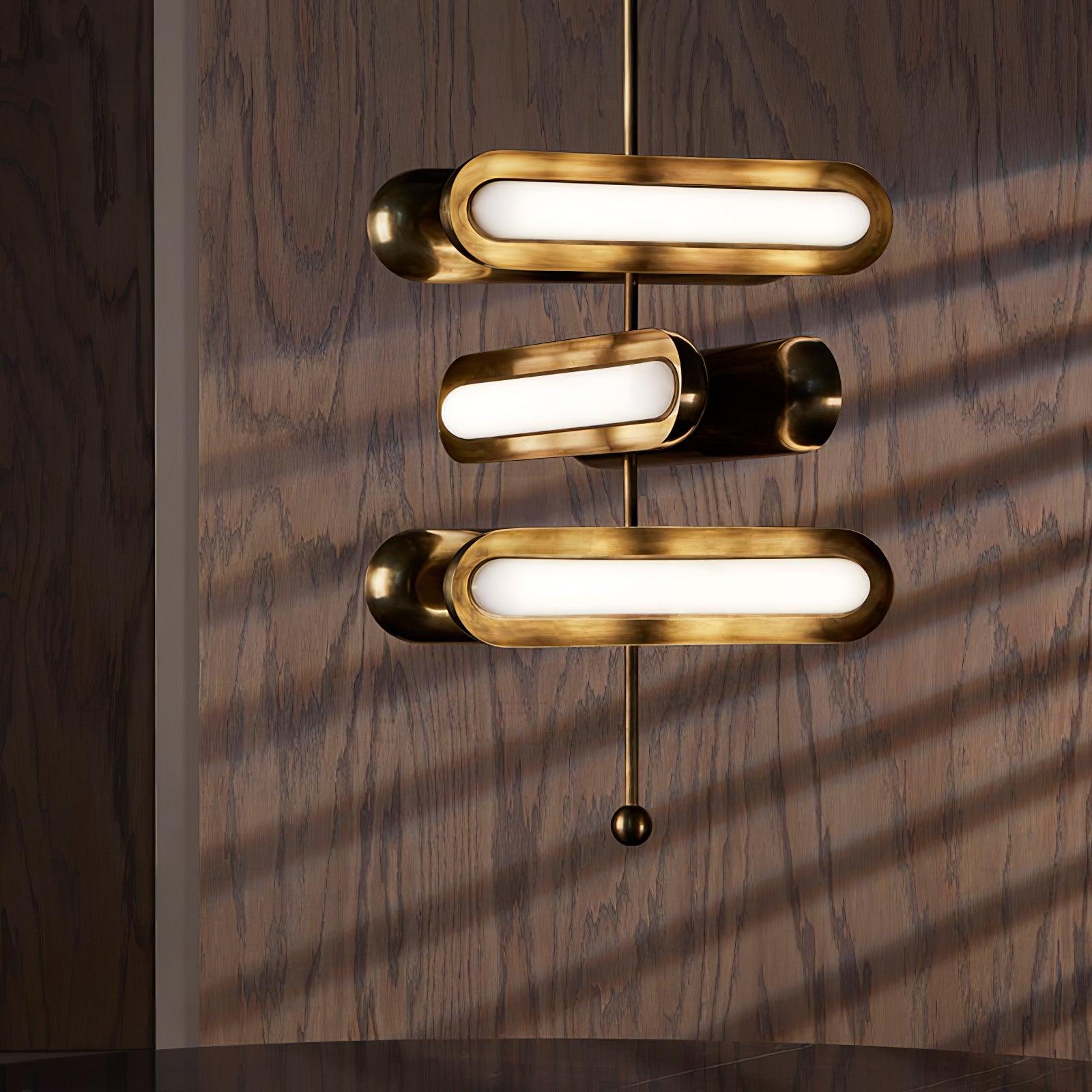 Lyvinaris Geometric Brass Linear Pendant Light - Letslighting