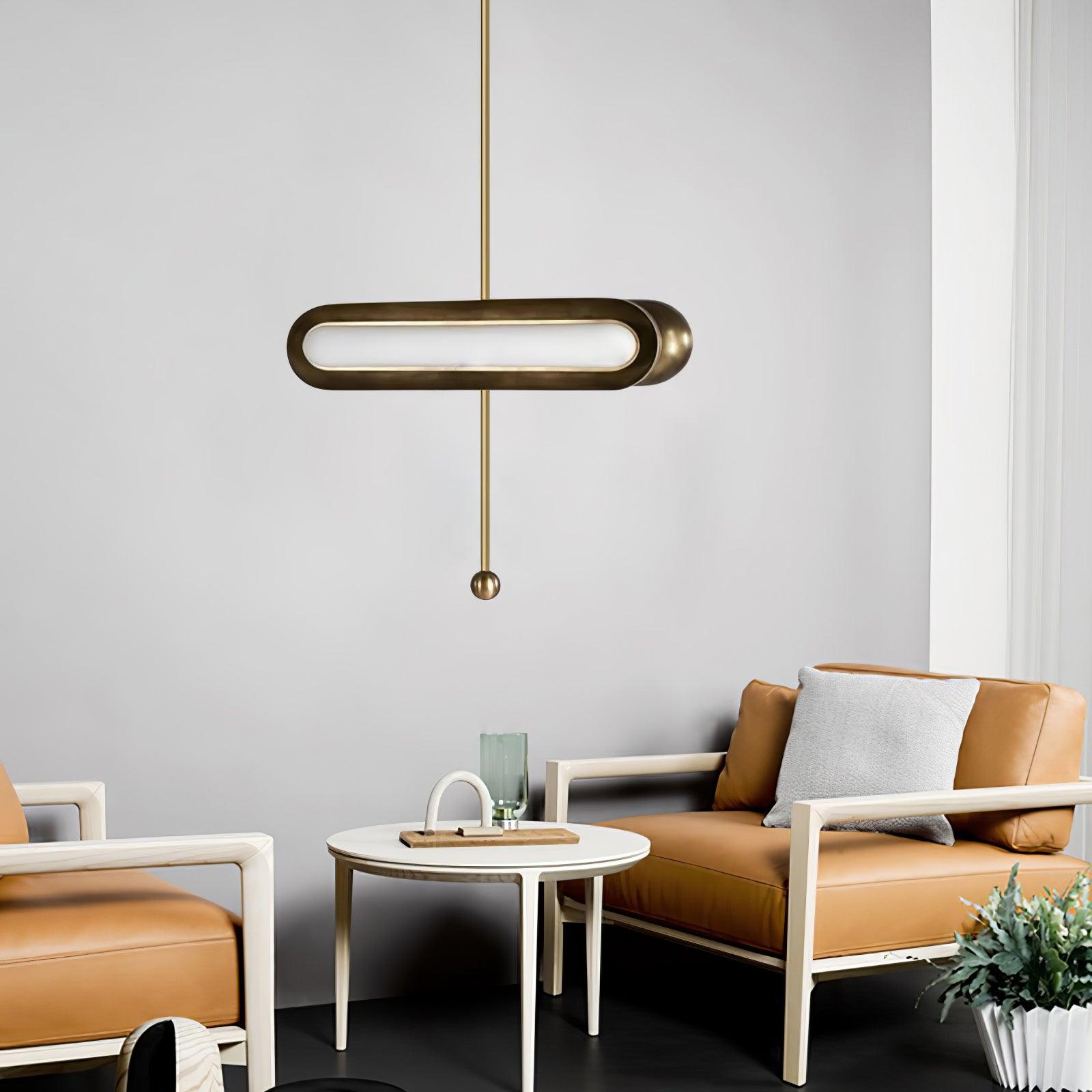 Lyvinaris Geometric Brass Linear Pendant Light - Letslighting