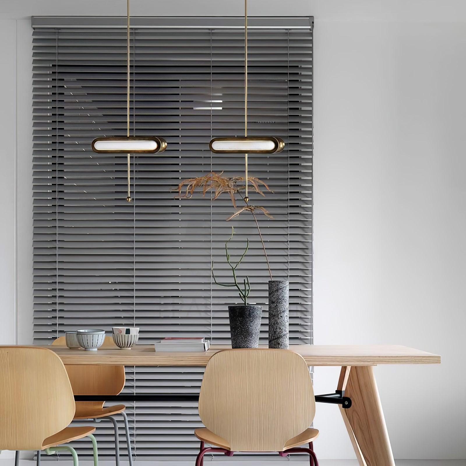 Lyvinaris Geometric Brass Linear Pendant Light - Letslighting