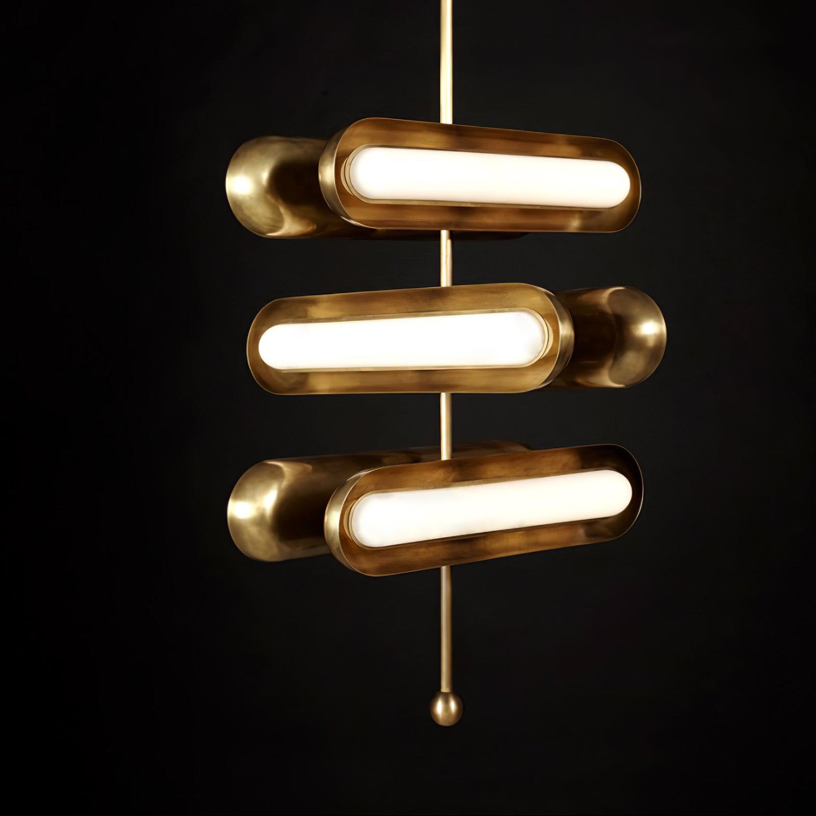 Lyvinaris Geometric Brass Linear Pendant Light - Letslighting