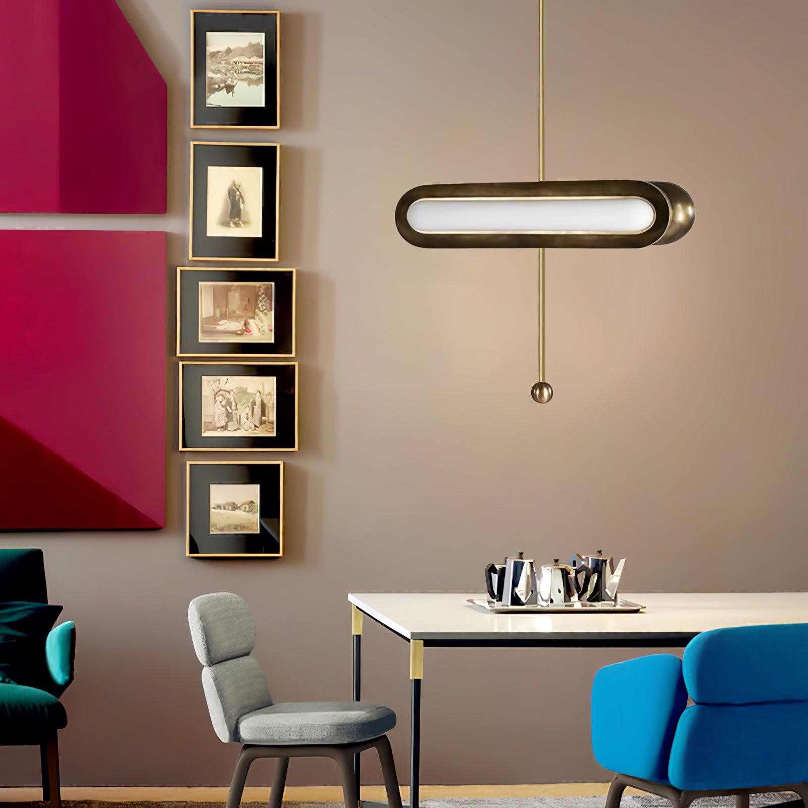 Lyvinaris Geometric Brass Linear Pendant Light - Letslighting