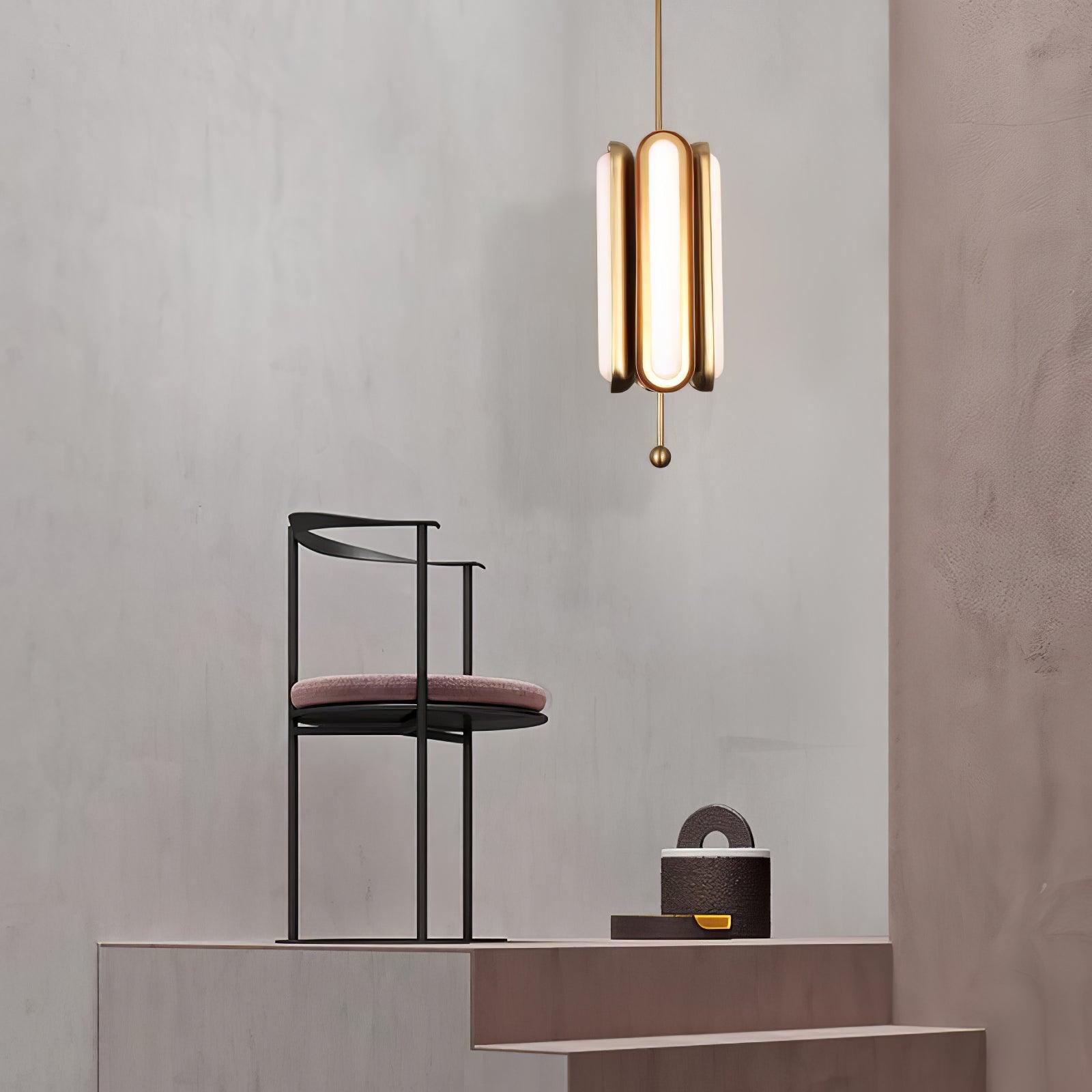 Lyvinaris Geometric Brass Linear Pendant Light - Letslighting