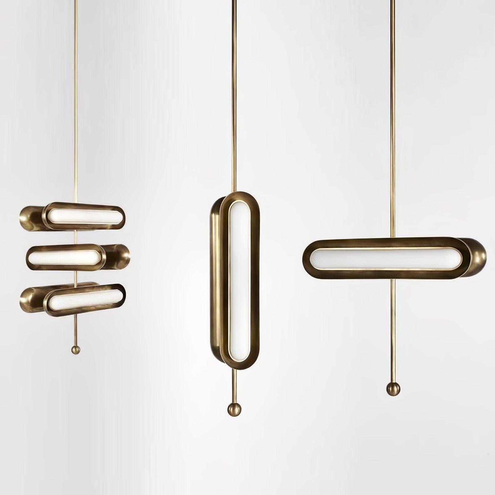 Lyvinaris Geometric Brass Linear Pendant Light - Letslighting