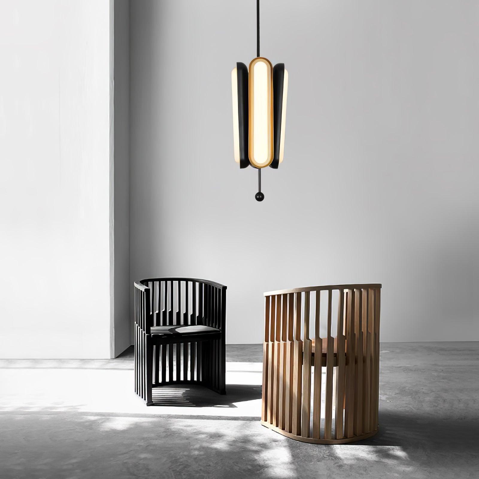 Lyvinaris Geometric Brass Linear Pendant Light - Letslighting