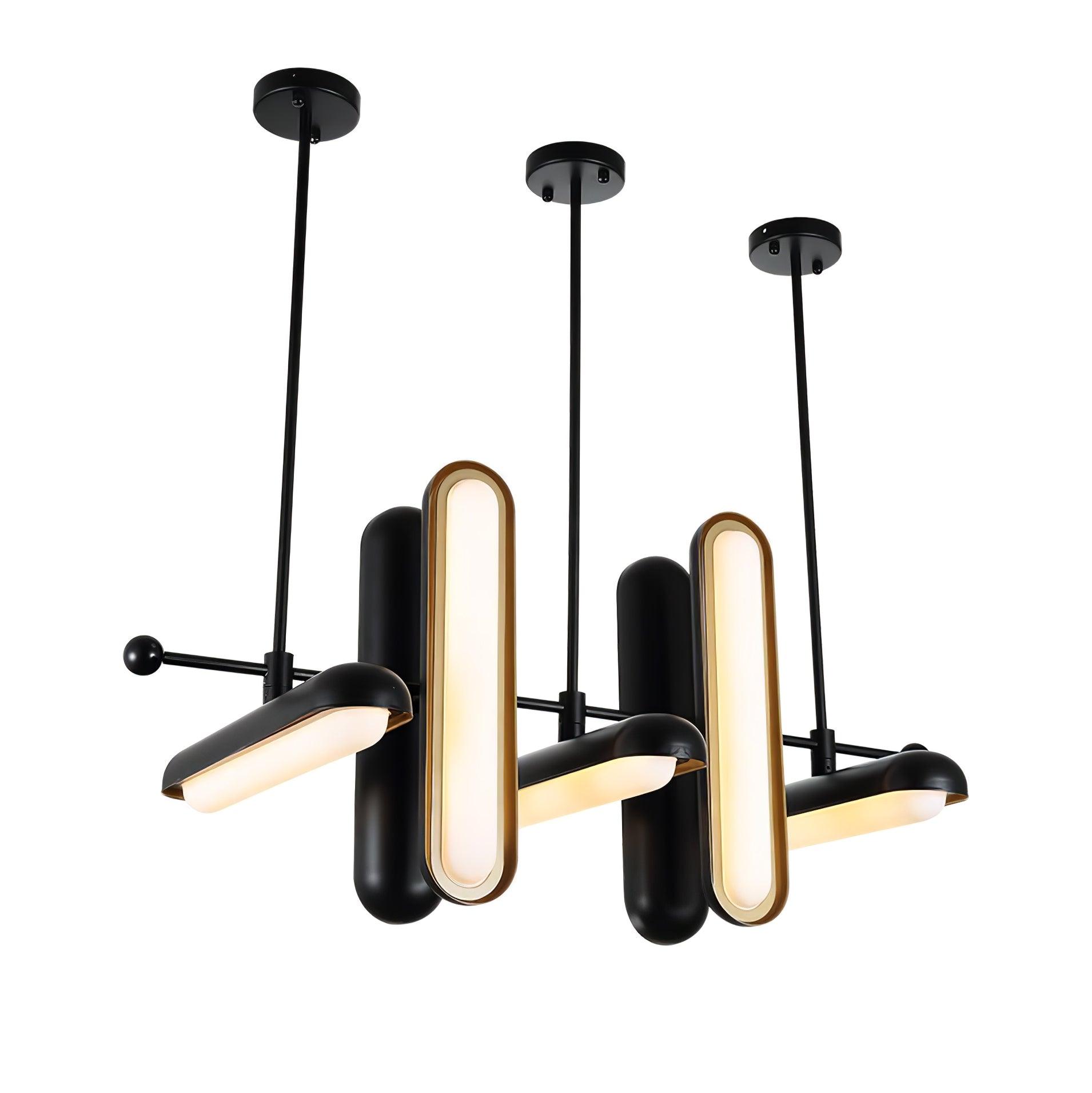 Lyvinaris Geometric Brass Linear Pendant Light - Letslighting