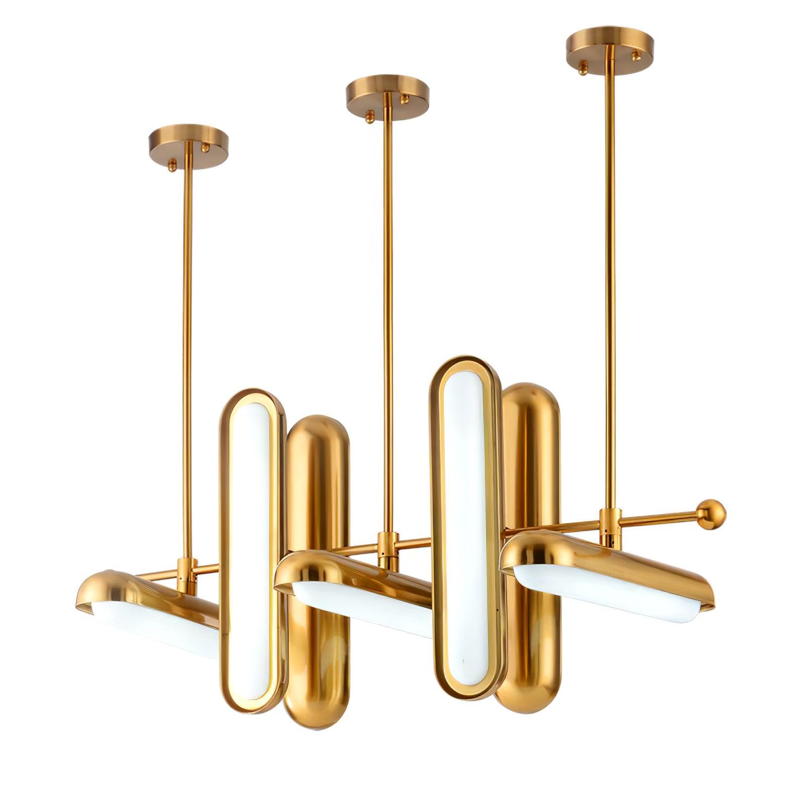 Lyvinaris Geometric Brass Linear Pendant Light - Letslighting