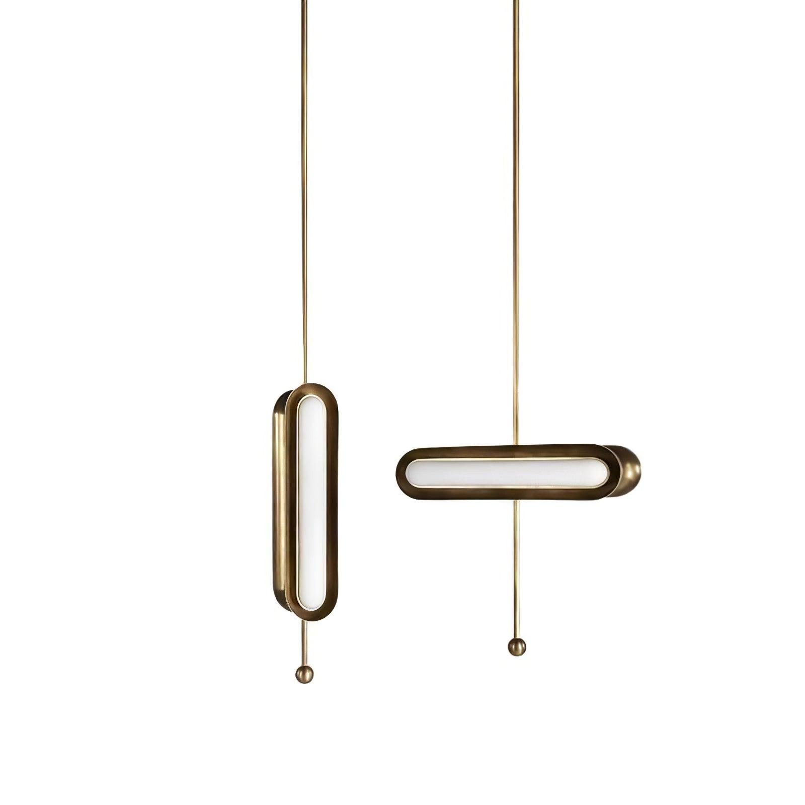 Lyvinaris Geometric Brass Linear Pendant Light - Letslighting