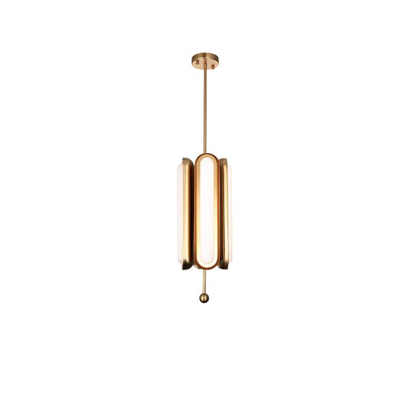 Lyvinaris Geometric Brass Linear Pendant Light - Letslighting