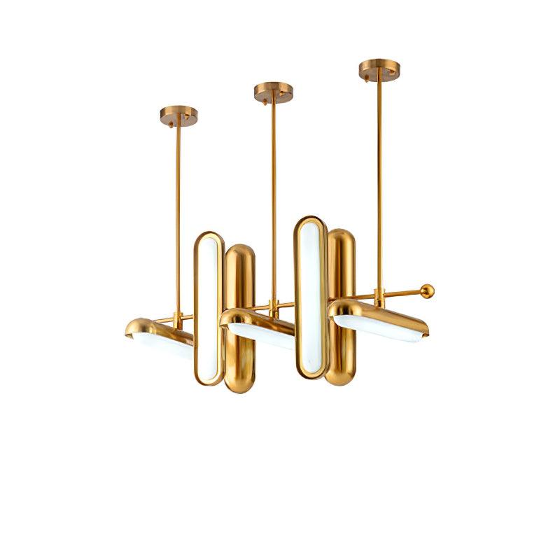 Lyvinaris Geometric Brass Linear Pendant Light - Letslighting