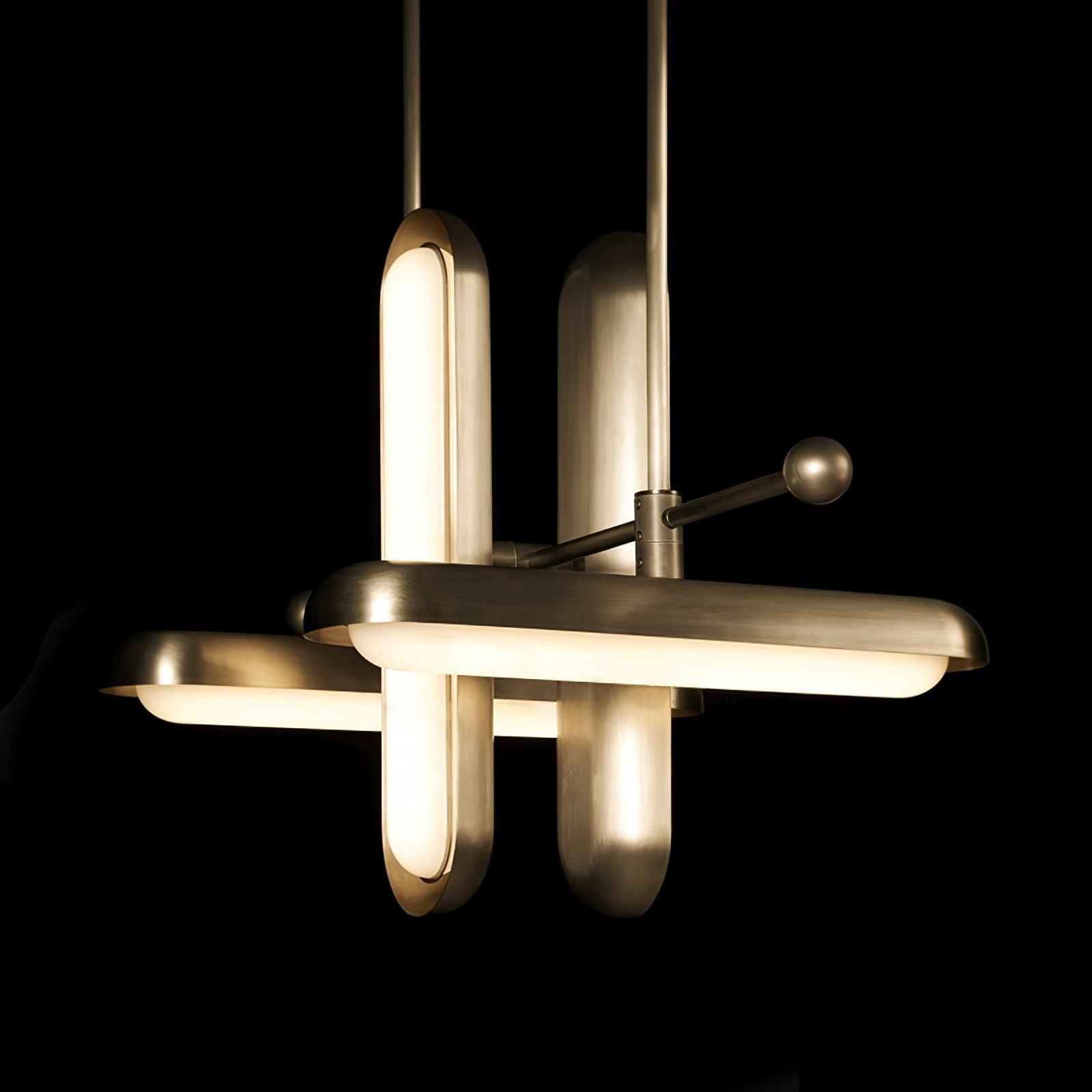 Lyvinaris Geometric Brass Linear Pendant Light - Letslighting