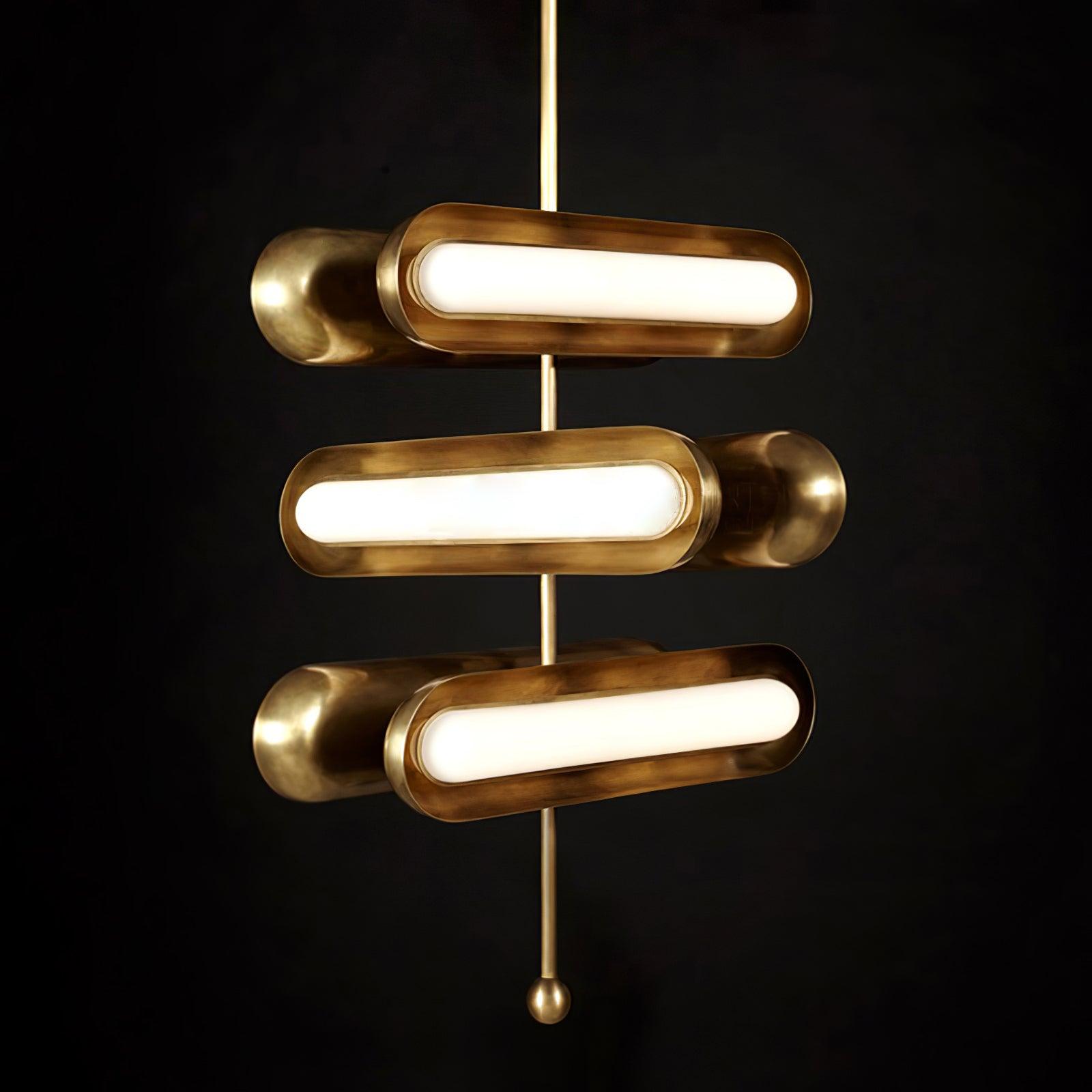 Lyvinaris Geometric Brass Linear Pendant Light - Letslighting