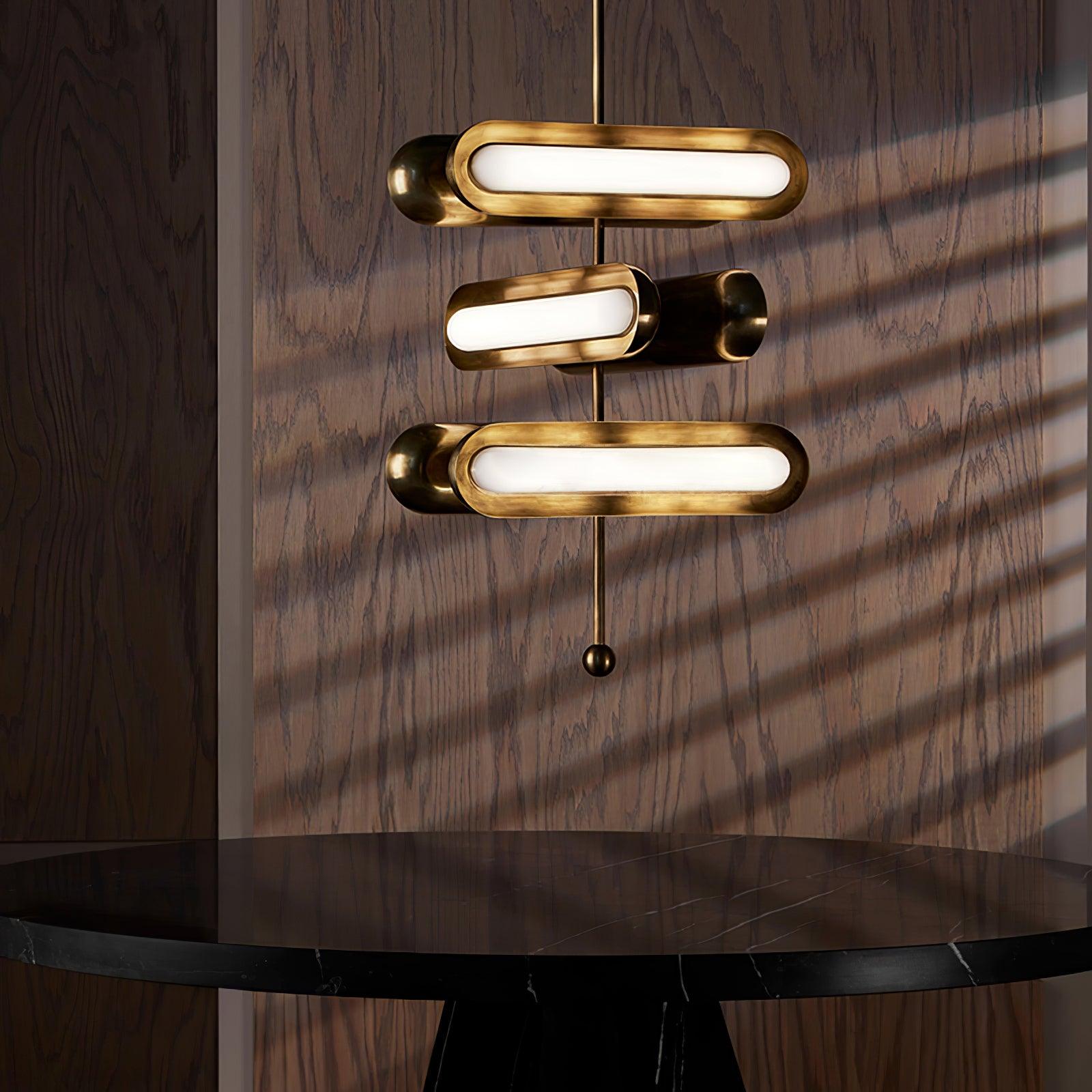 Lyvinaris Geometric Brass Linear Pendant Light - Letslighting