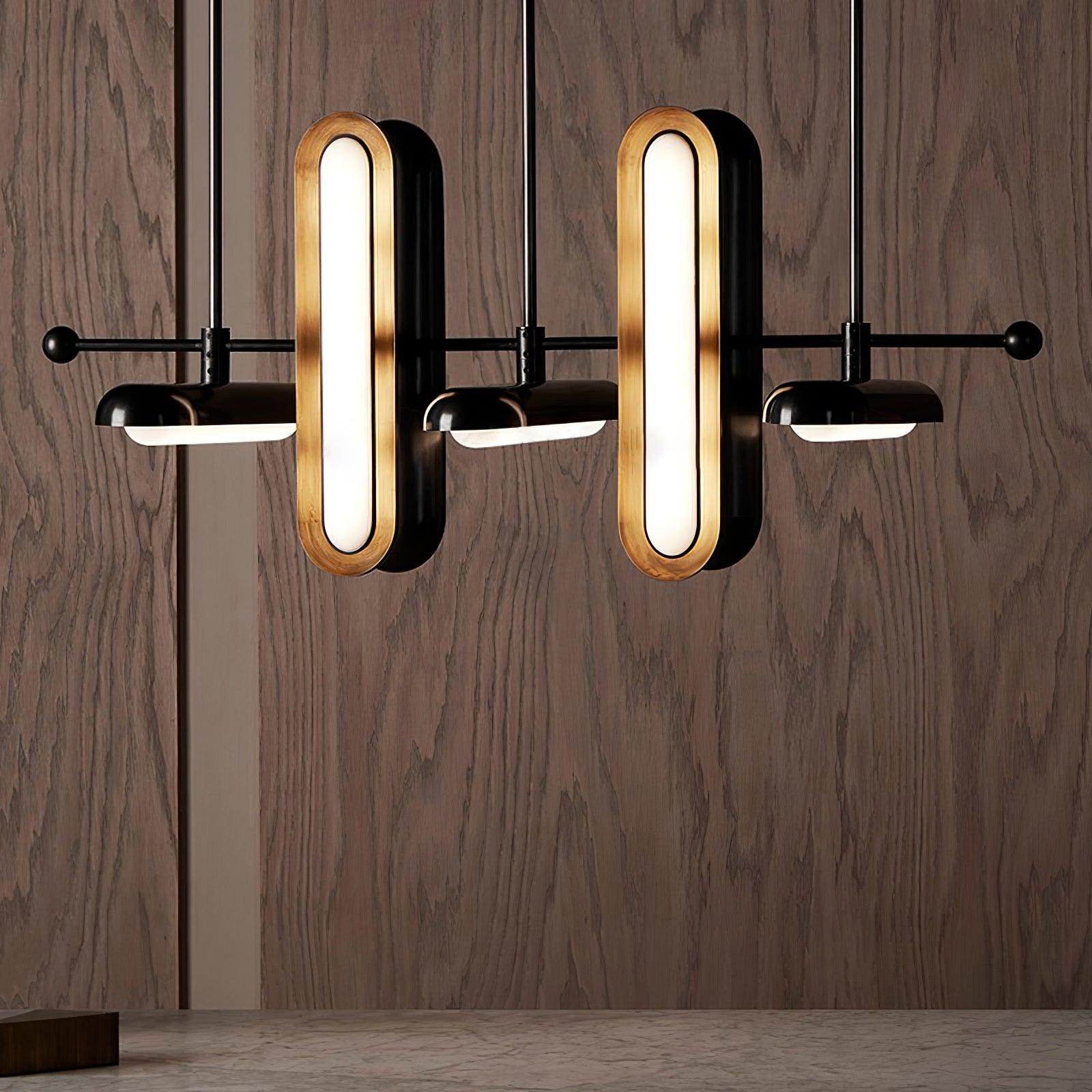 Lyvinaris Geometric Brass Linear Pendant Light - Letslighting