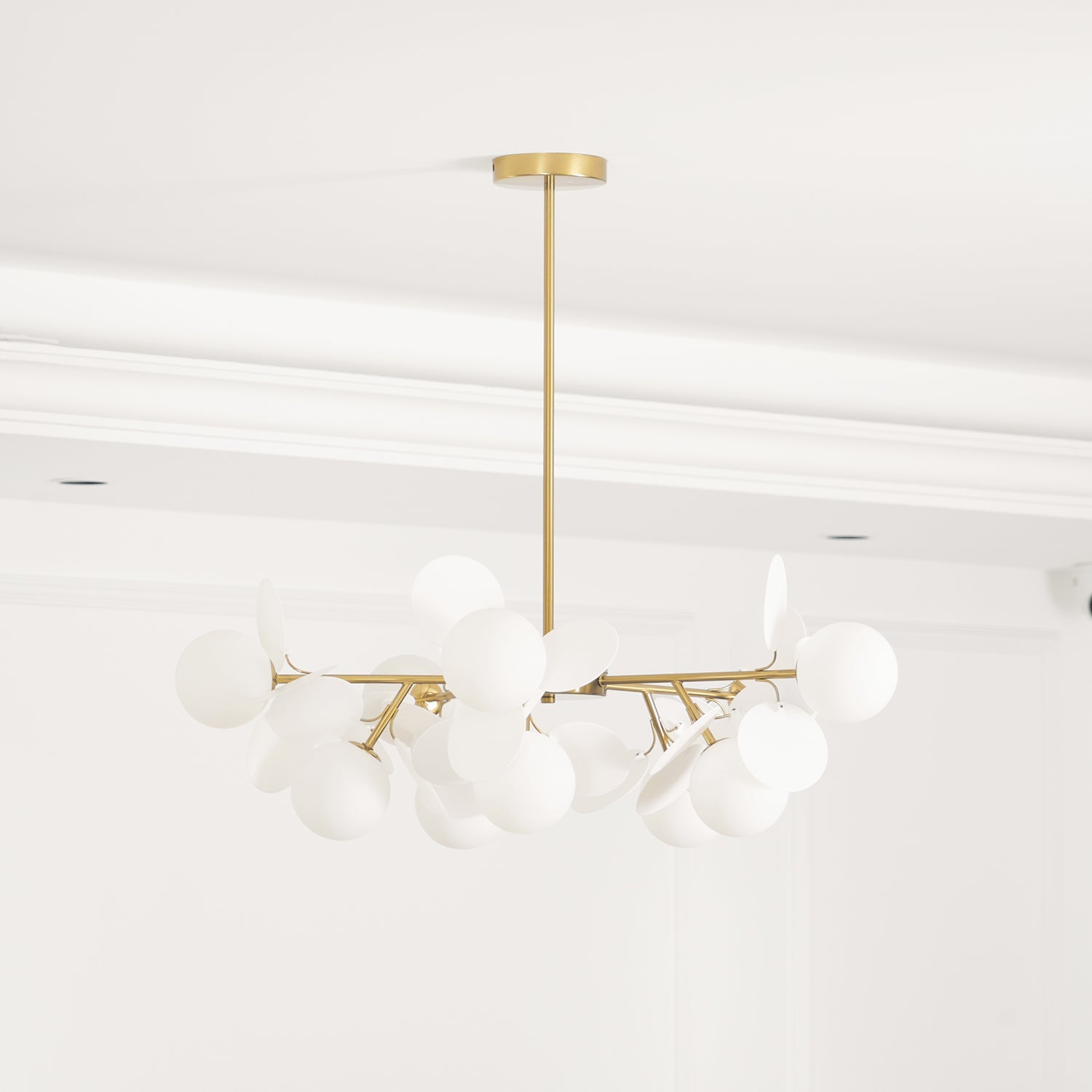 Lustra Chandelier Off White Tree Eight Open Shades - Letslighting