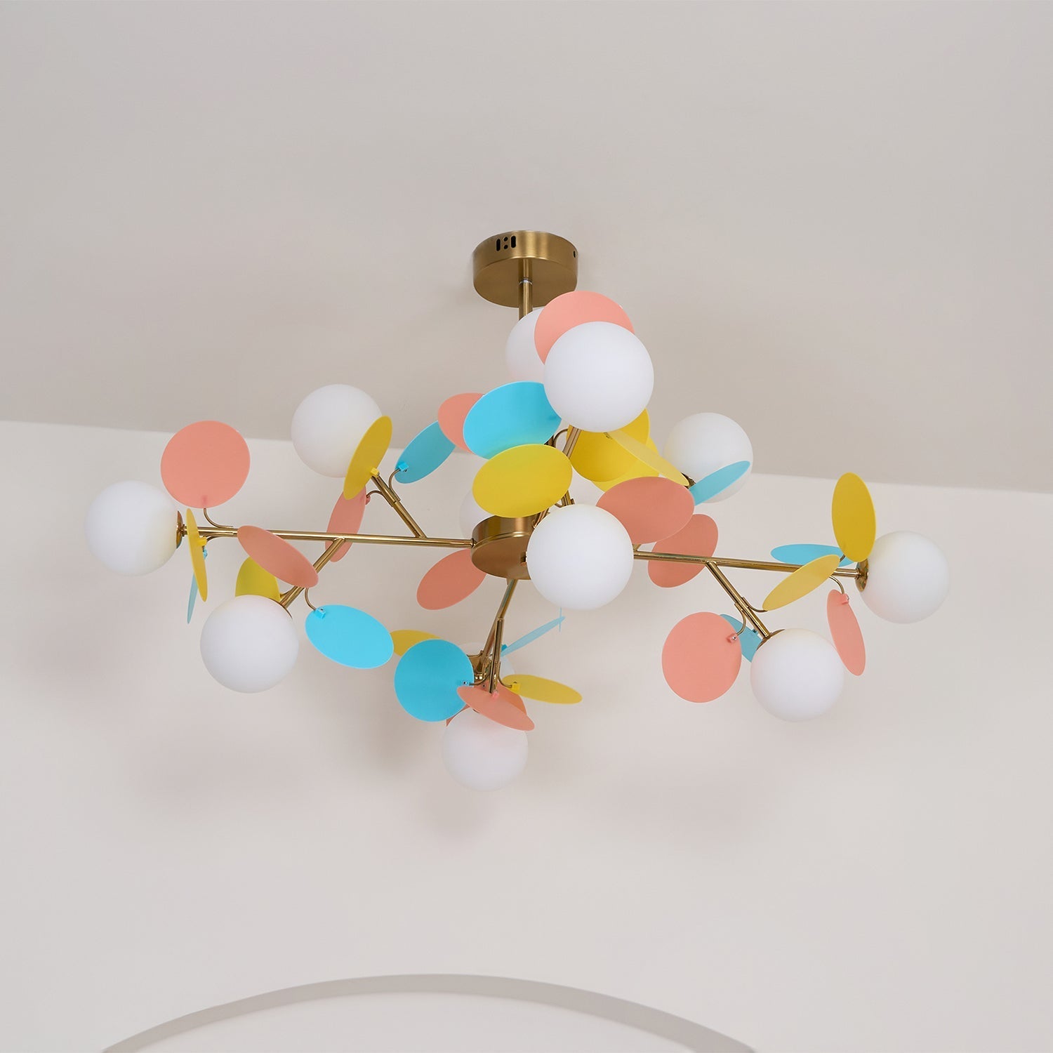 Lustra Chandelier Off White Tree Eight Open Shades - Letslighting
