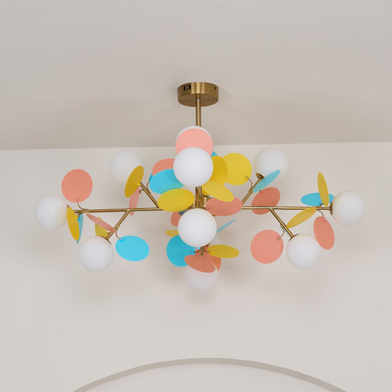 Lustra Chandelier Off White Tree Eight Open Shades - Letslighting