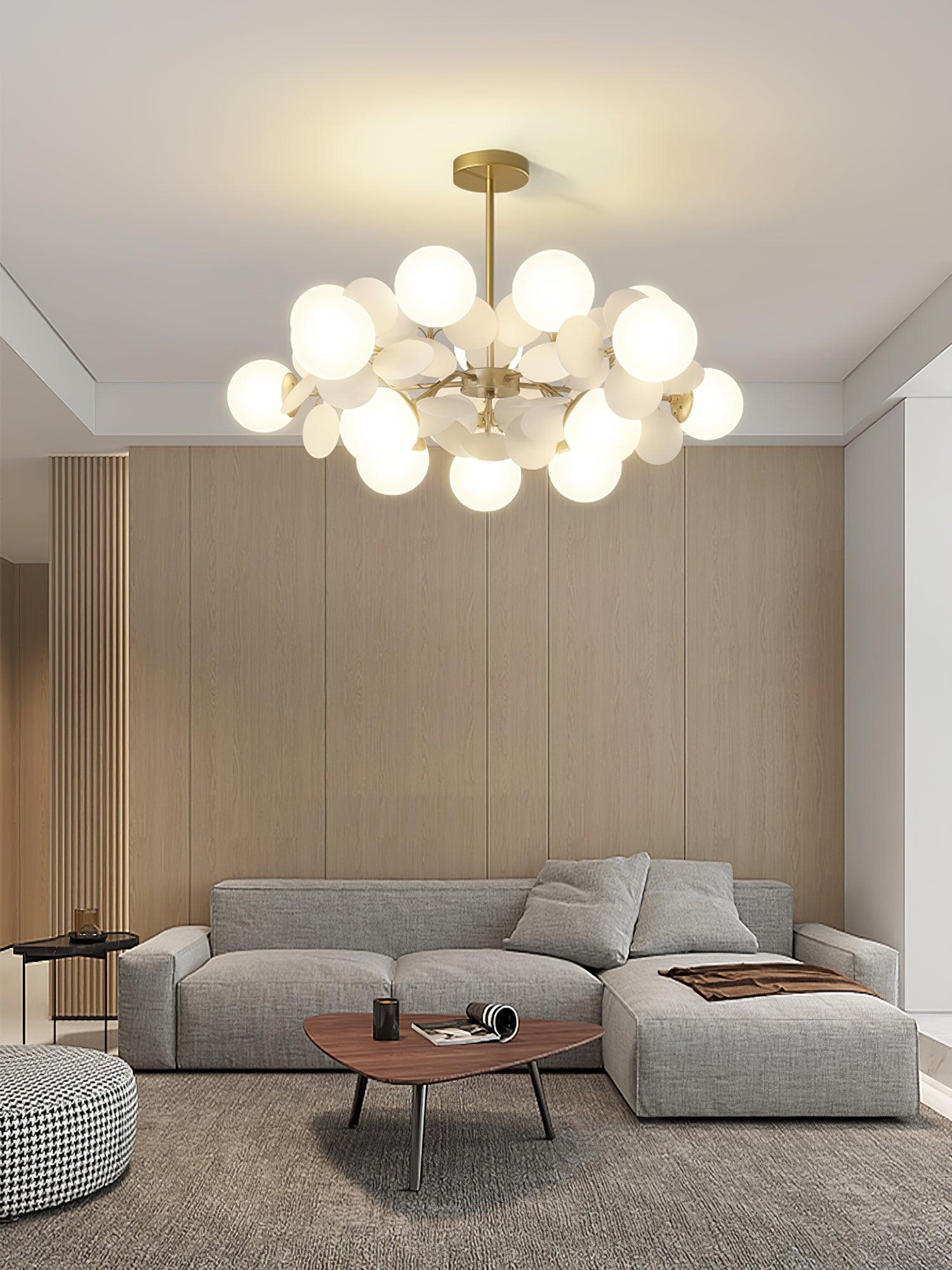 Lustra Chandelier Off White Tree Eight Open Shades - Letslighting