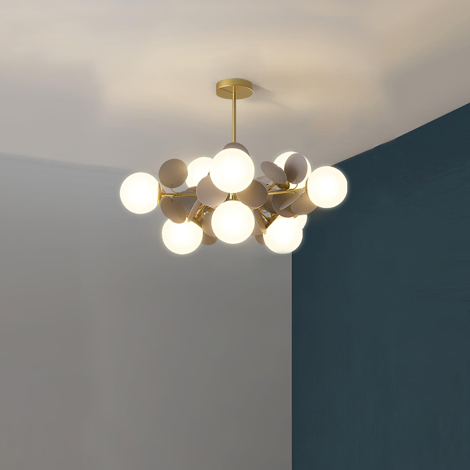 Lustra Chandelier Off White Tree Eight Open Shades - Letslighting