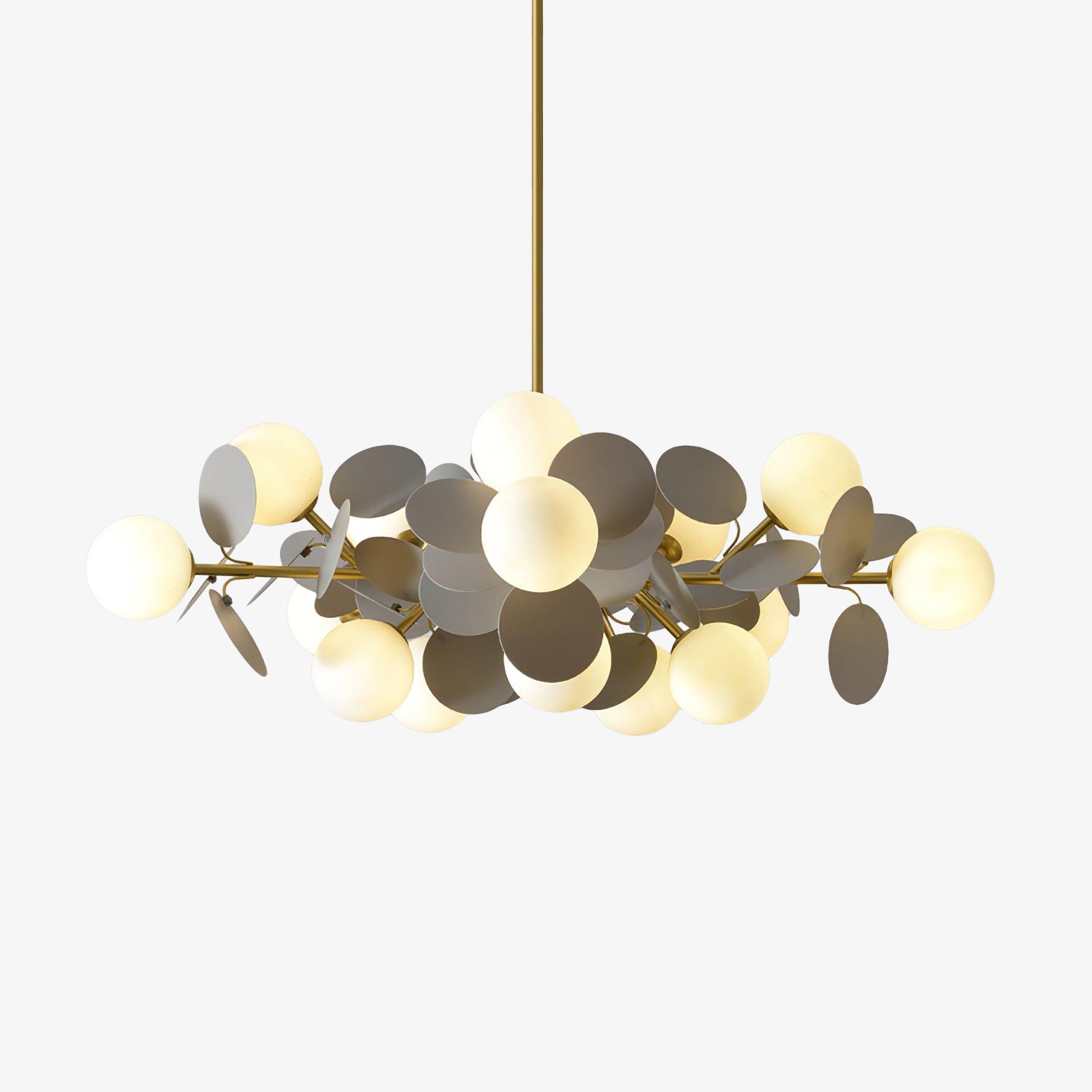 Lustra Chandelier Off White Tree Eight Open Shades - Letslighting