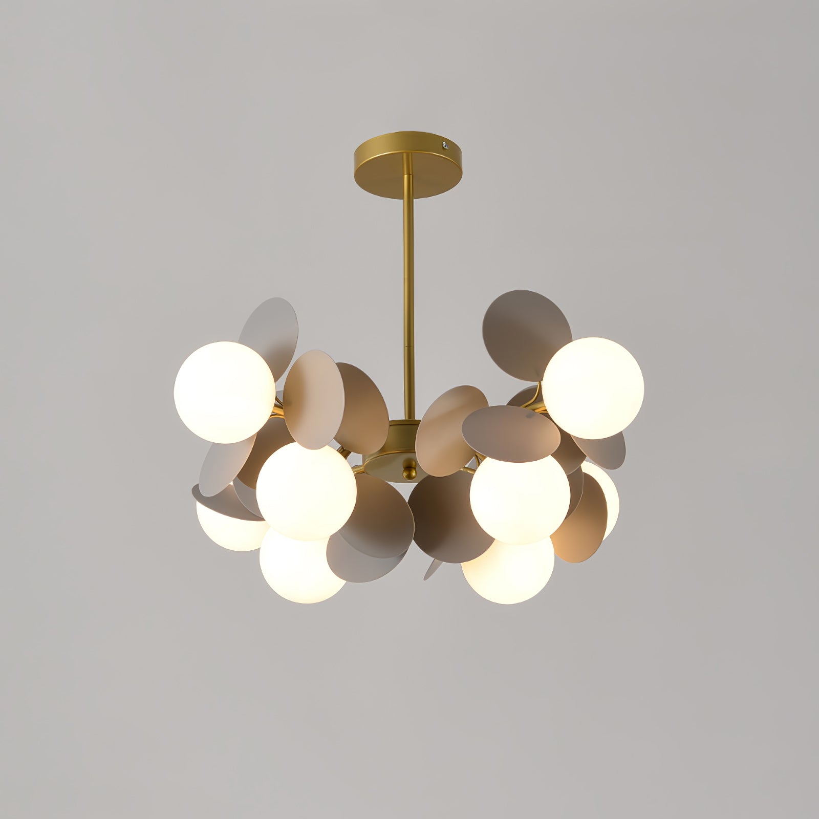 Lustra Chandelier Off White Tree Eight Open Shades - Letslighting