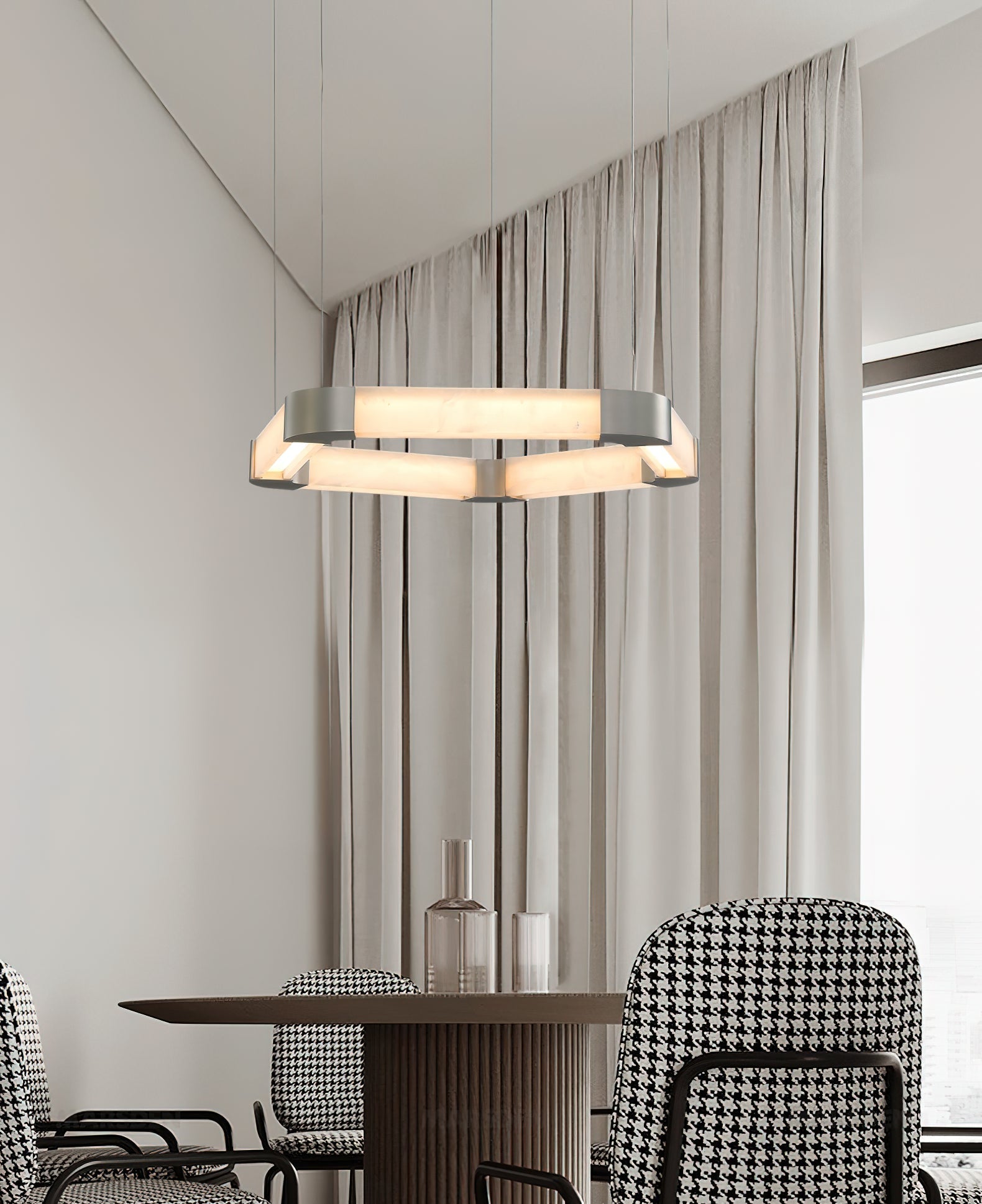 Celaeisra Unique Single Ring Alabaster Chandelier - Letslighting