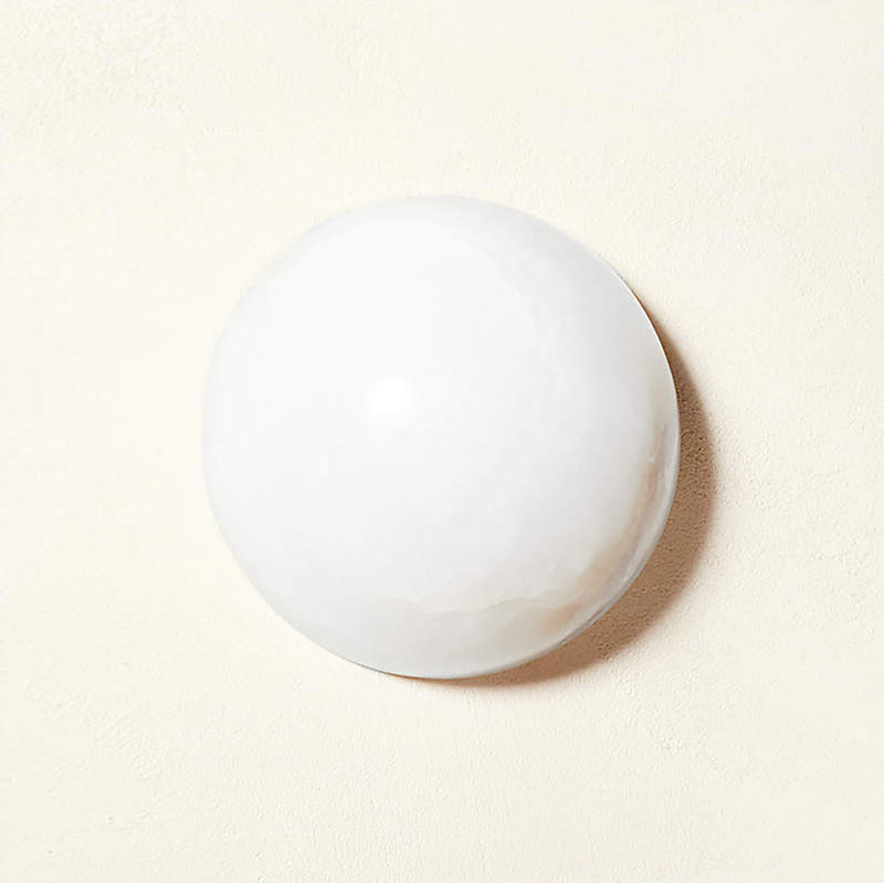 Kristy Minimalist Round Alabaster Wall Lamp - Letslighting