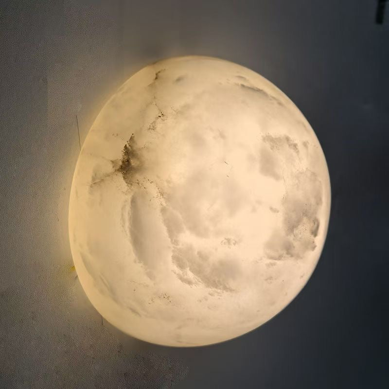 Kristy Minimalist Round Alabaster Wall Lamp - Letslighting