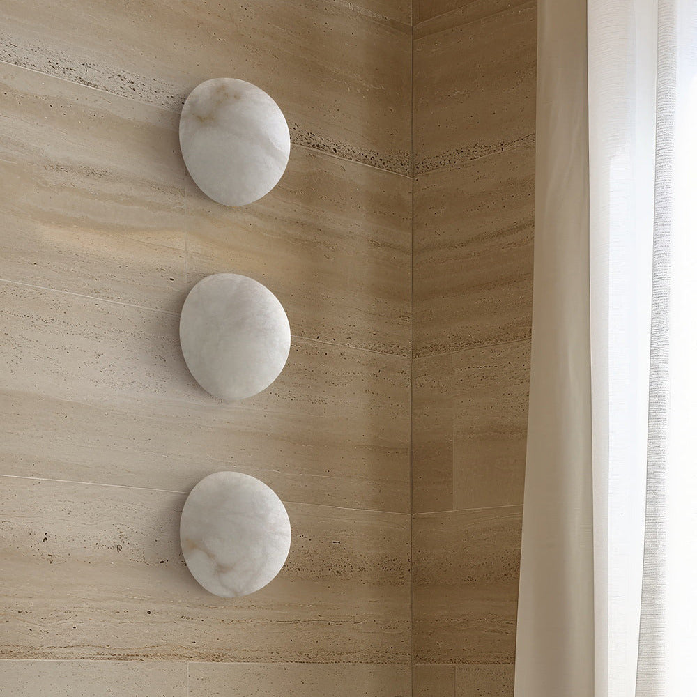 Kristy Minimalist Round Alabaster Wall Lamp - Letslighting