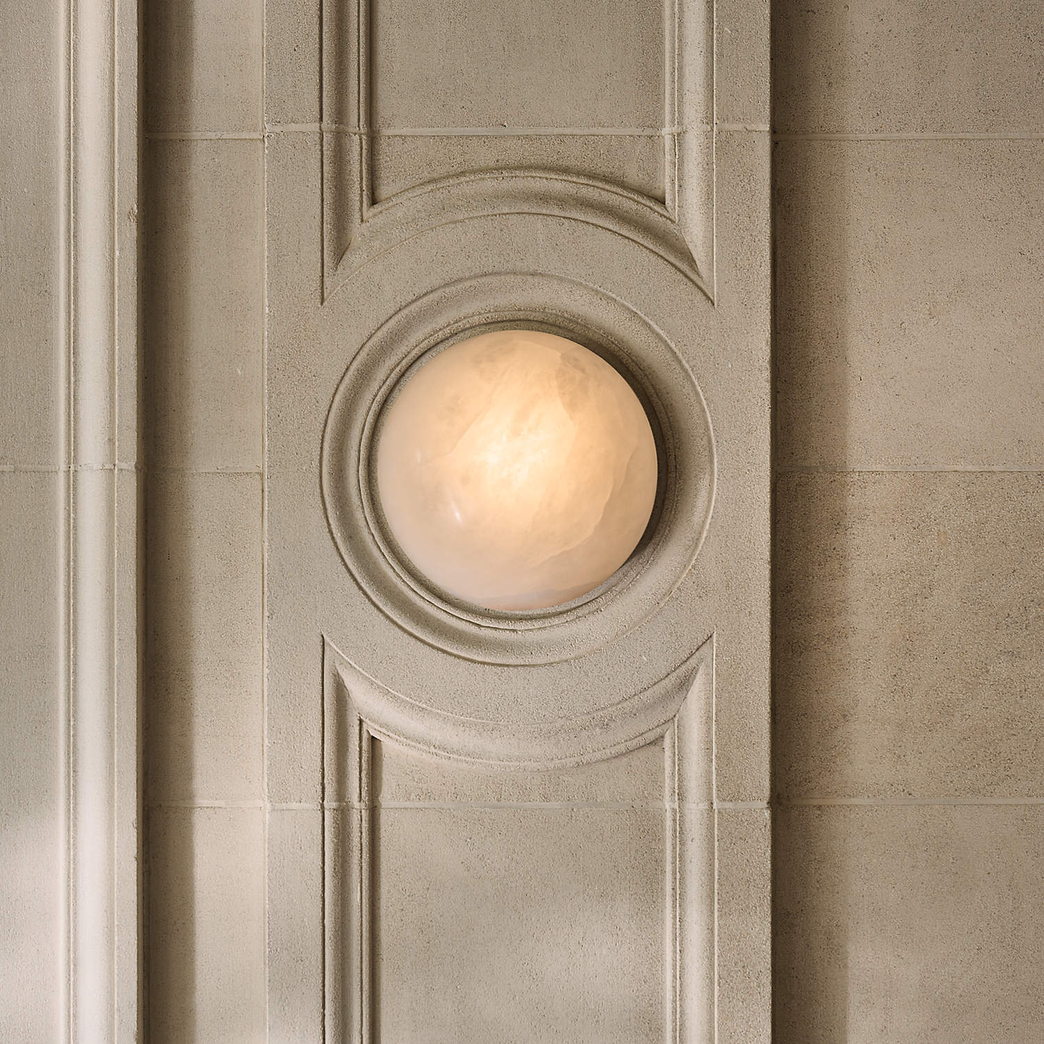 Kristy Minimalist Round Alabaster Wall Lamp - Letslighting