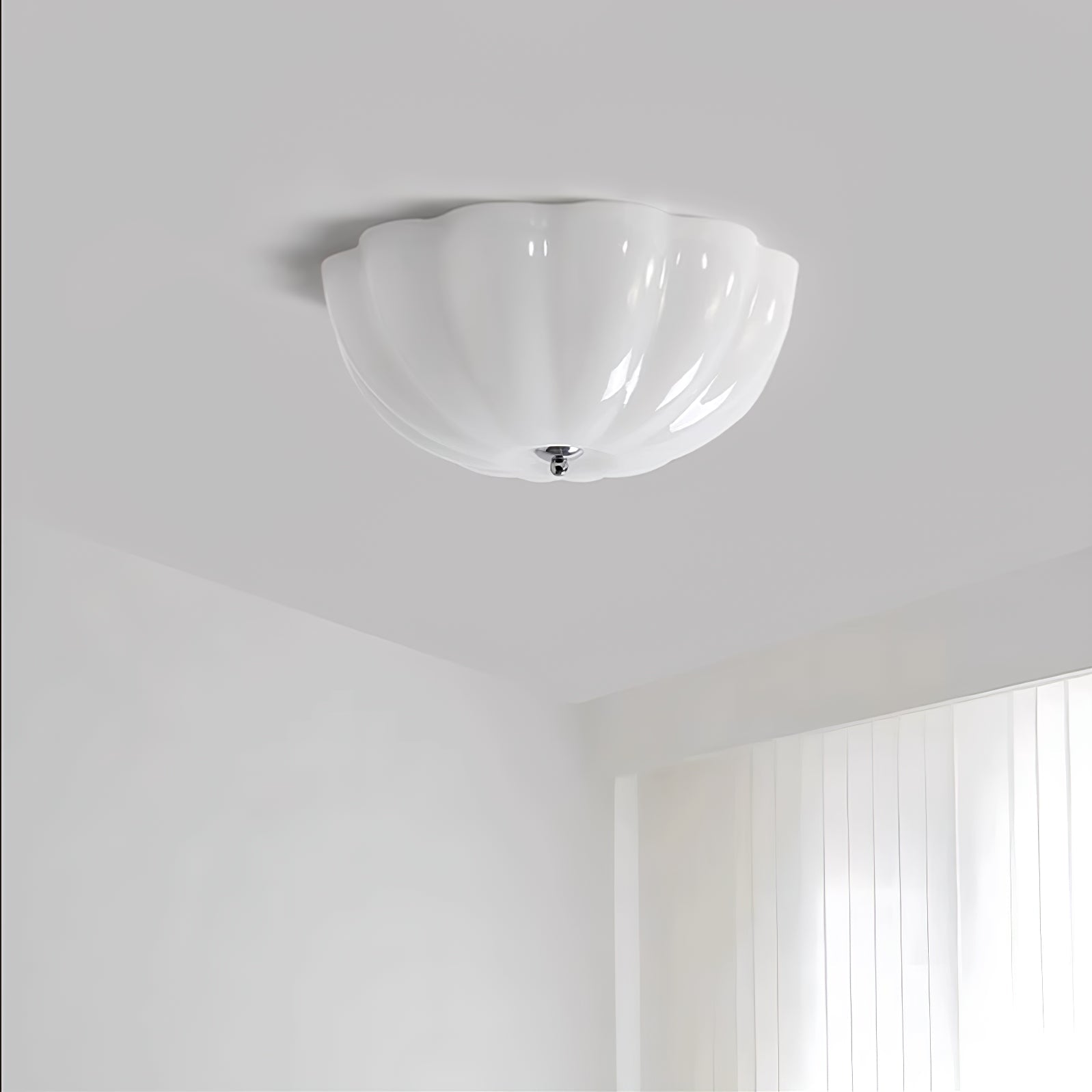 Uphaara Modern Minimalist Opal Shell Glass Ceiling Lamp - Letslighting