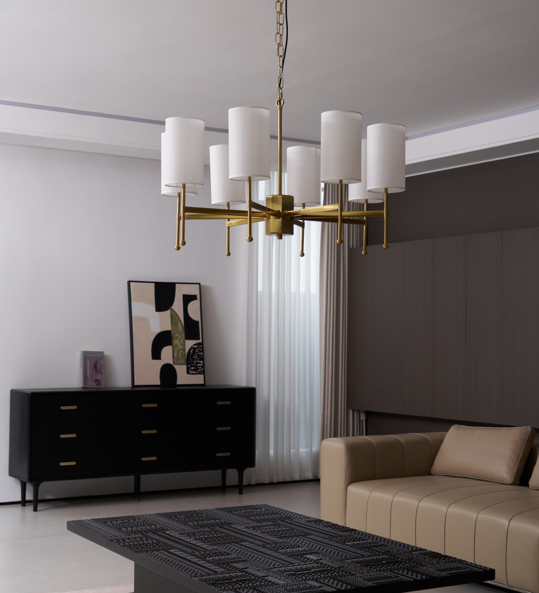 Ulcarisra Traditional Vintage Brass Fabric Chandelier - Letslighting