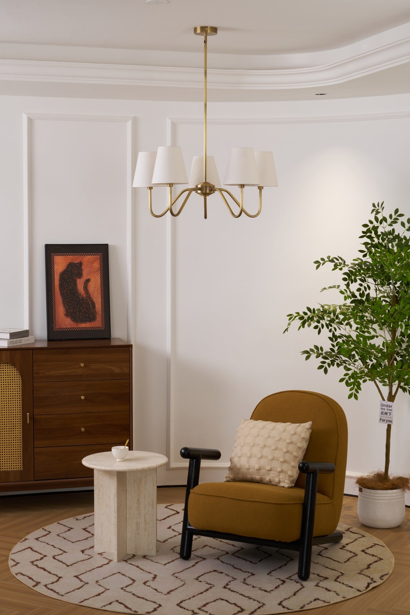 Viraean Vintage Industrial Brass Fabric Chandelier - Letslighting