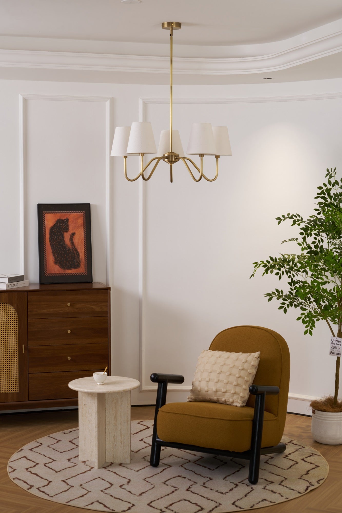 Viraean Vintage Industrial Brass Fabric Chandelier - Letslighting