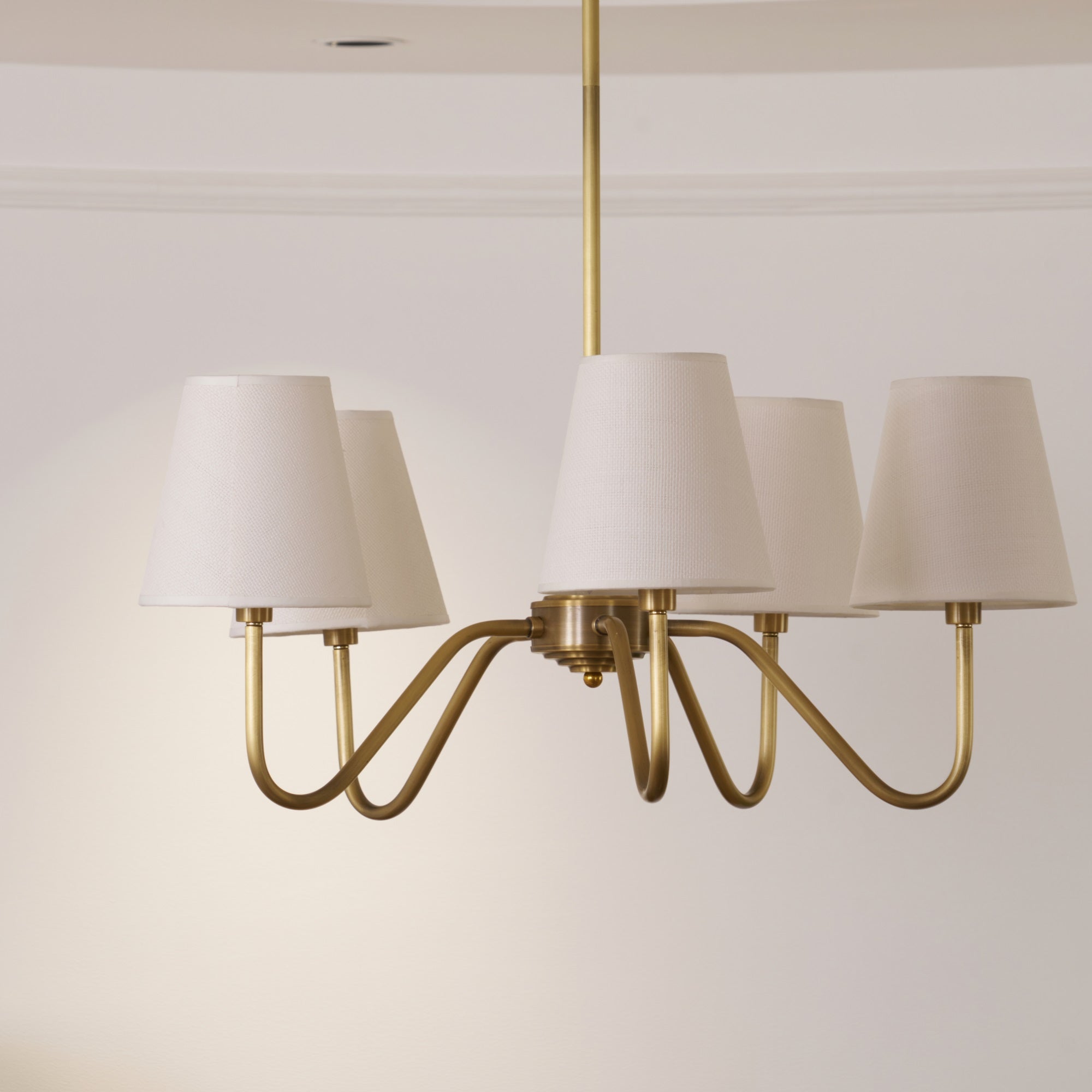 Viraean Vintage Industrial Brass Fabric Chandelier - Letslighting