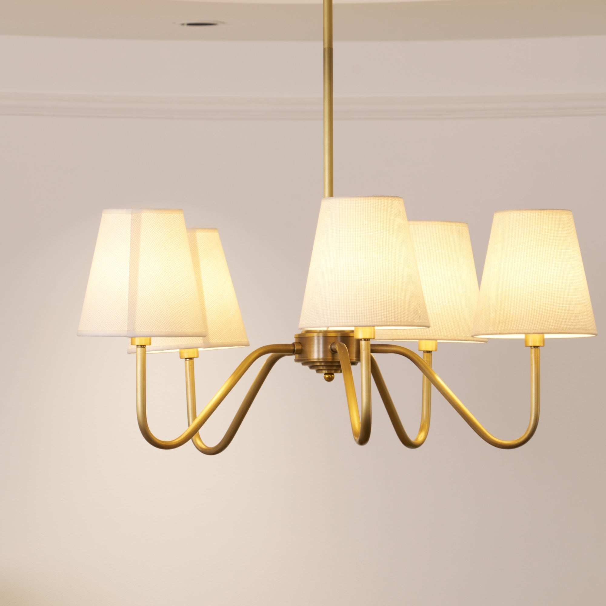 Viraean Vintage Industrial Brass Fabric Chandelier - Letslighting