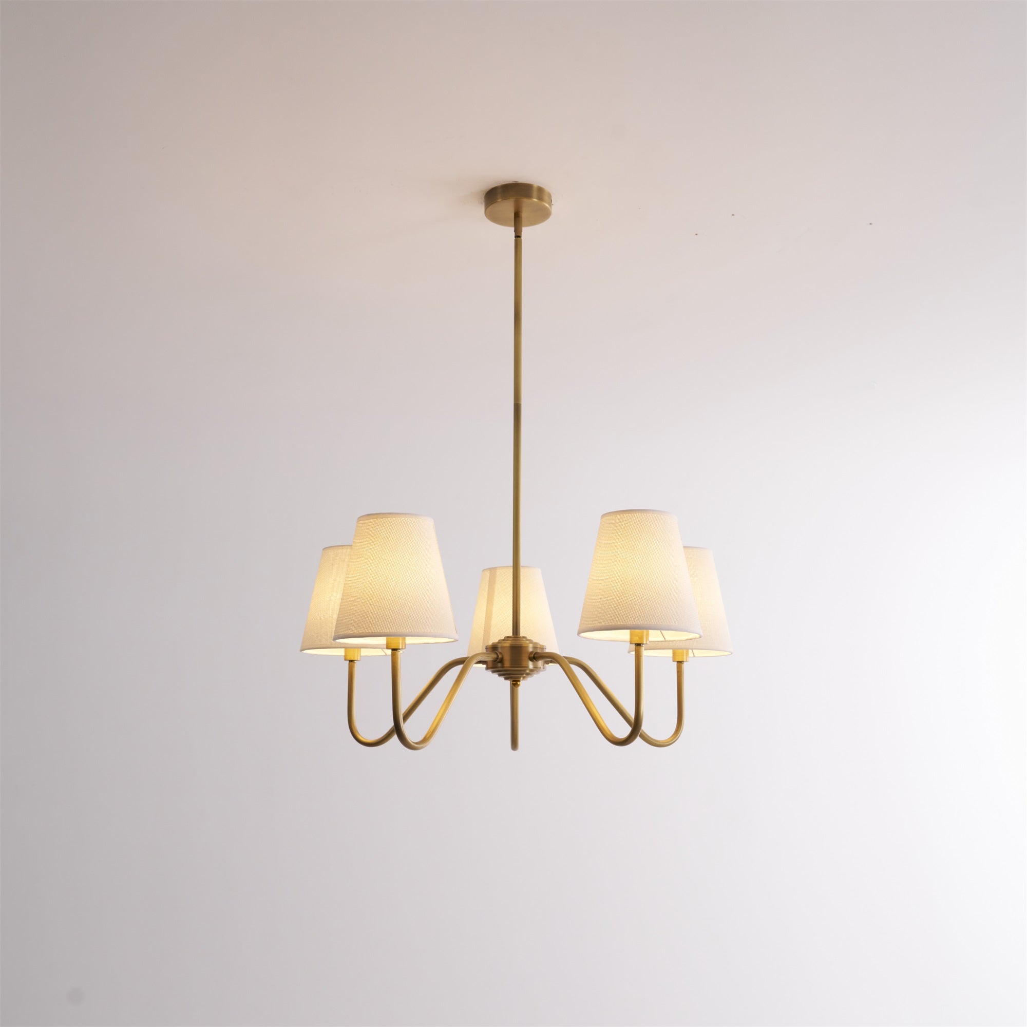 Viraean Vintage Industrial Brass Fabric Chandelier - Letslighting