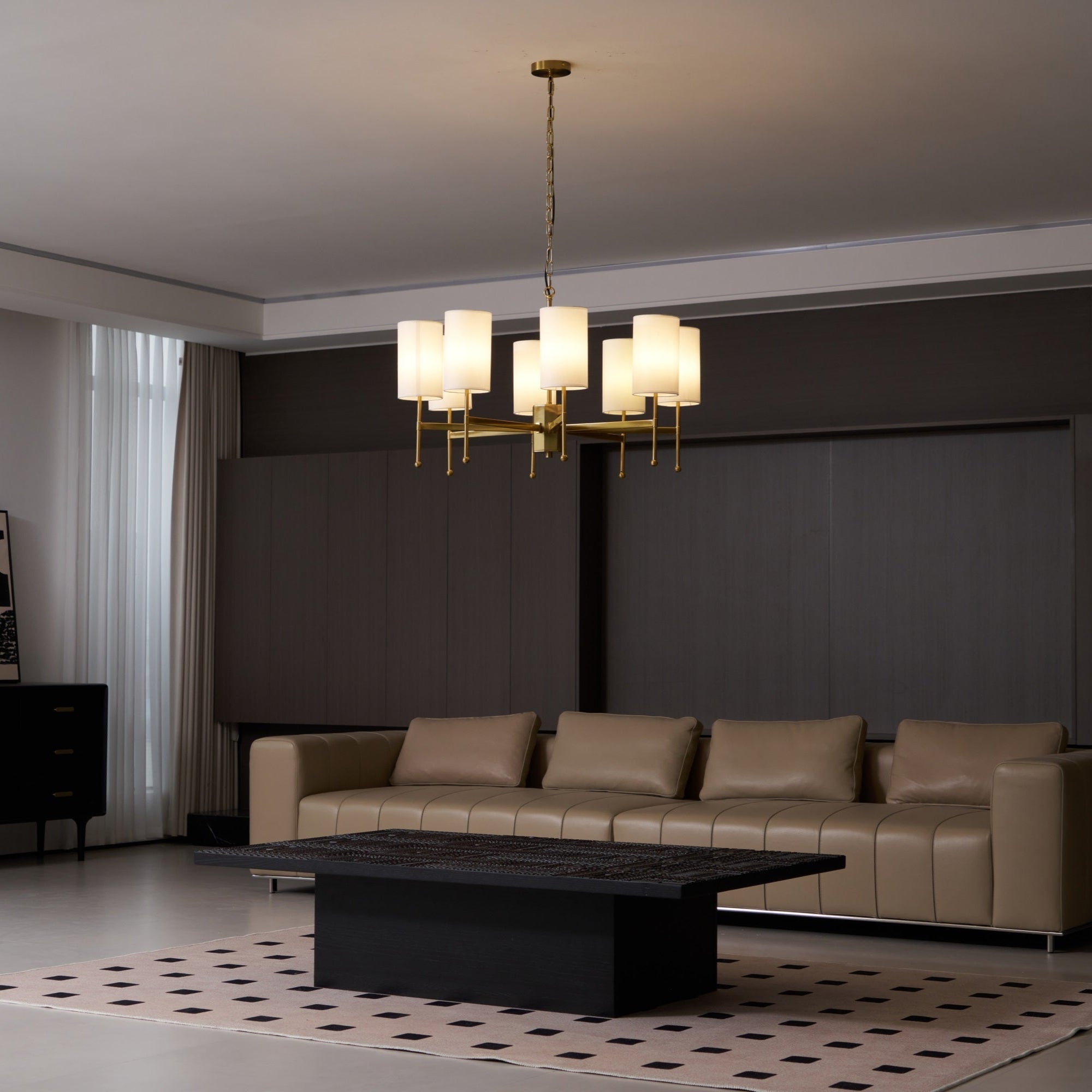 Ulcarisra Traditional Vintage Brass Fabric Chandelier - Letslighting