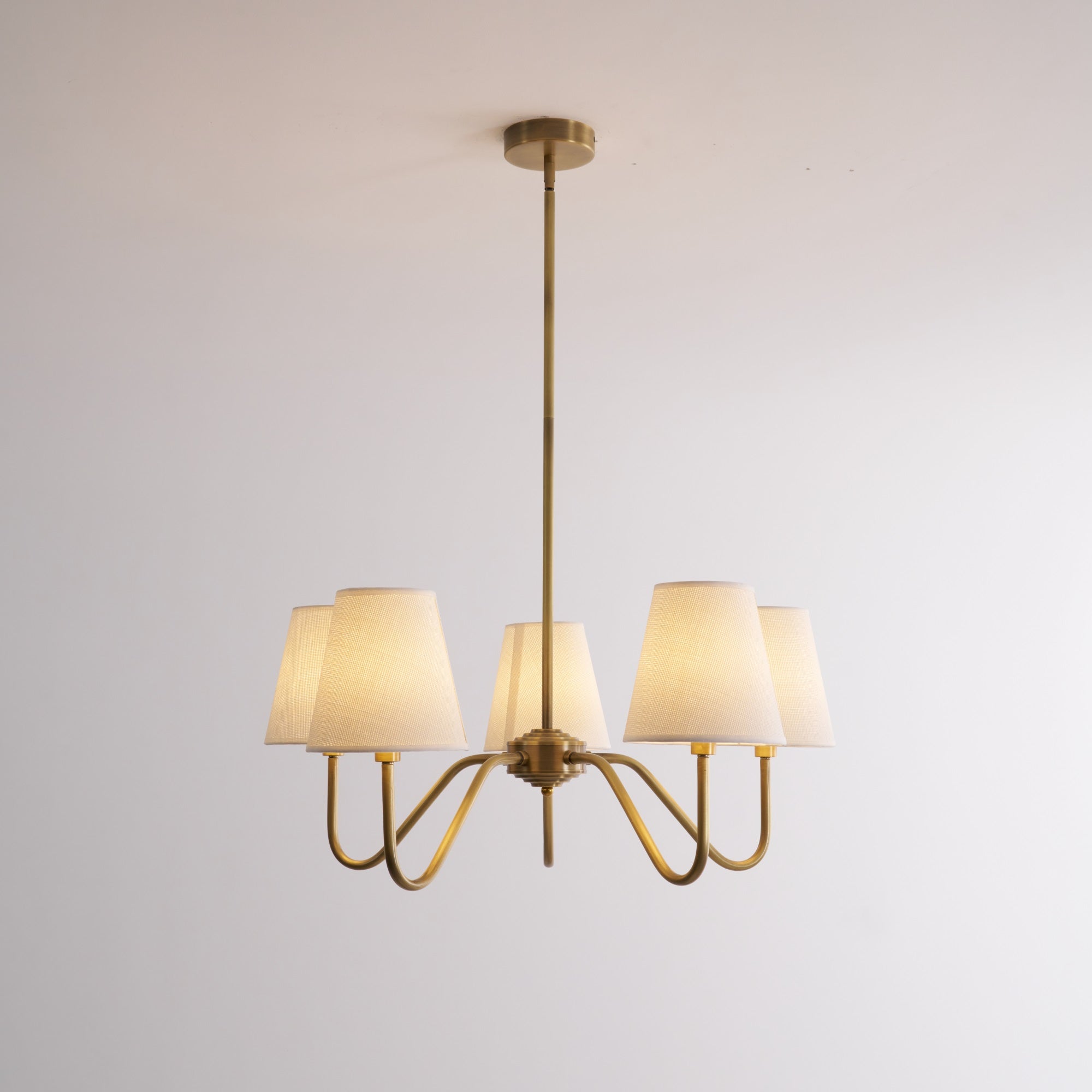 Viraean Vintage Industrial Brass Fabric Chandelier - Letslighting