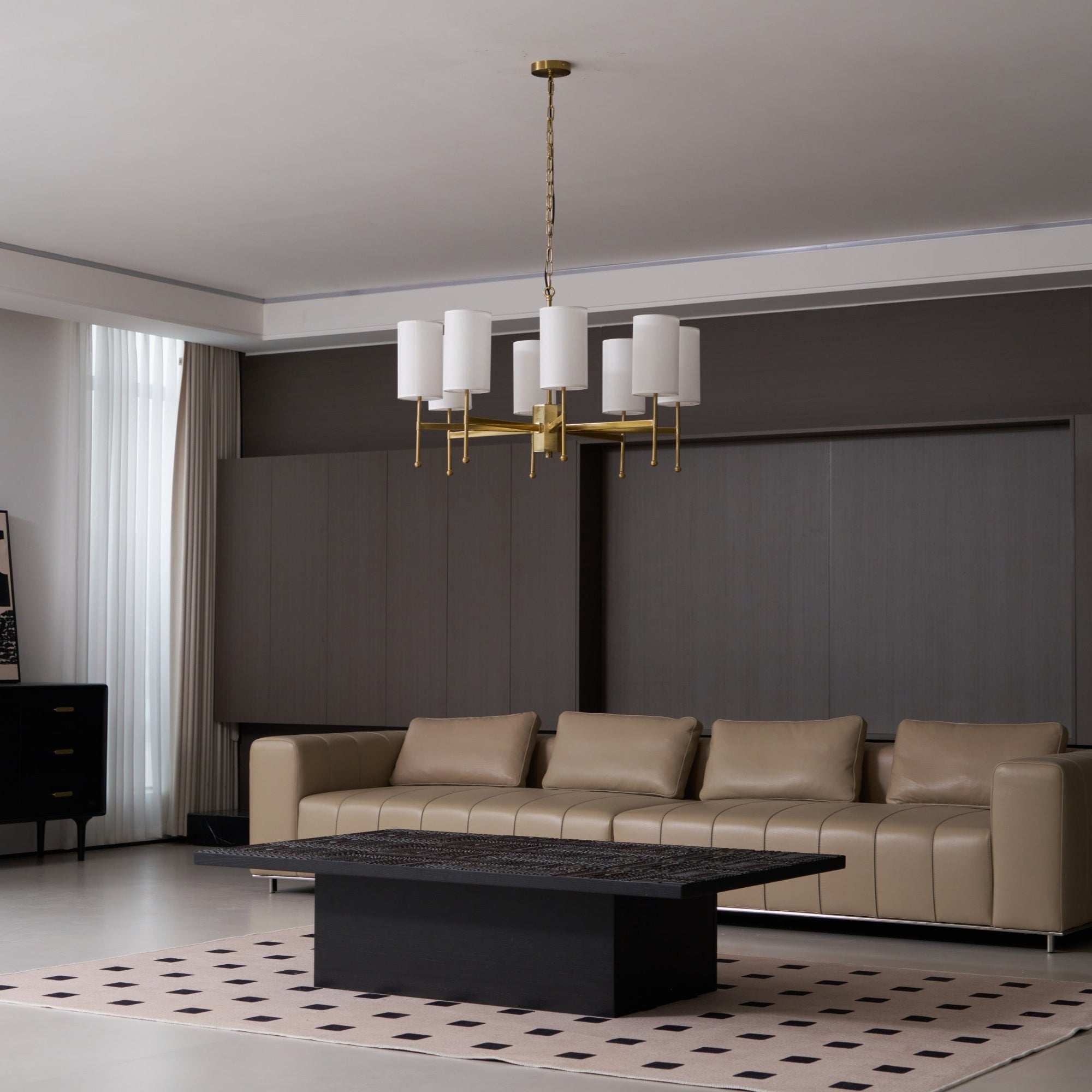 Ulcarisra Traditional Vintage Brass Fabric Chandelier - Letslighting